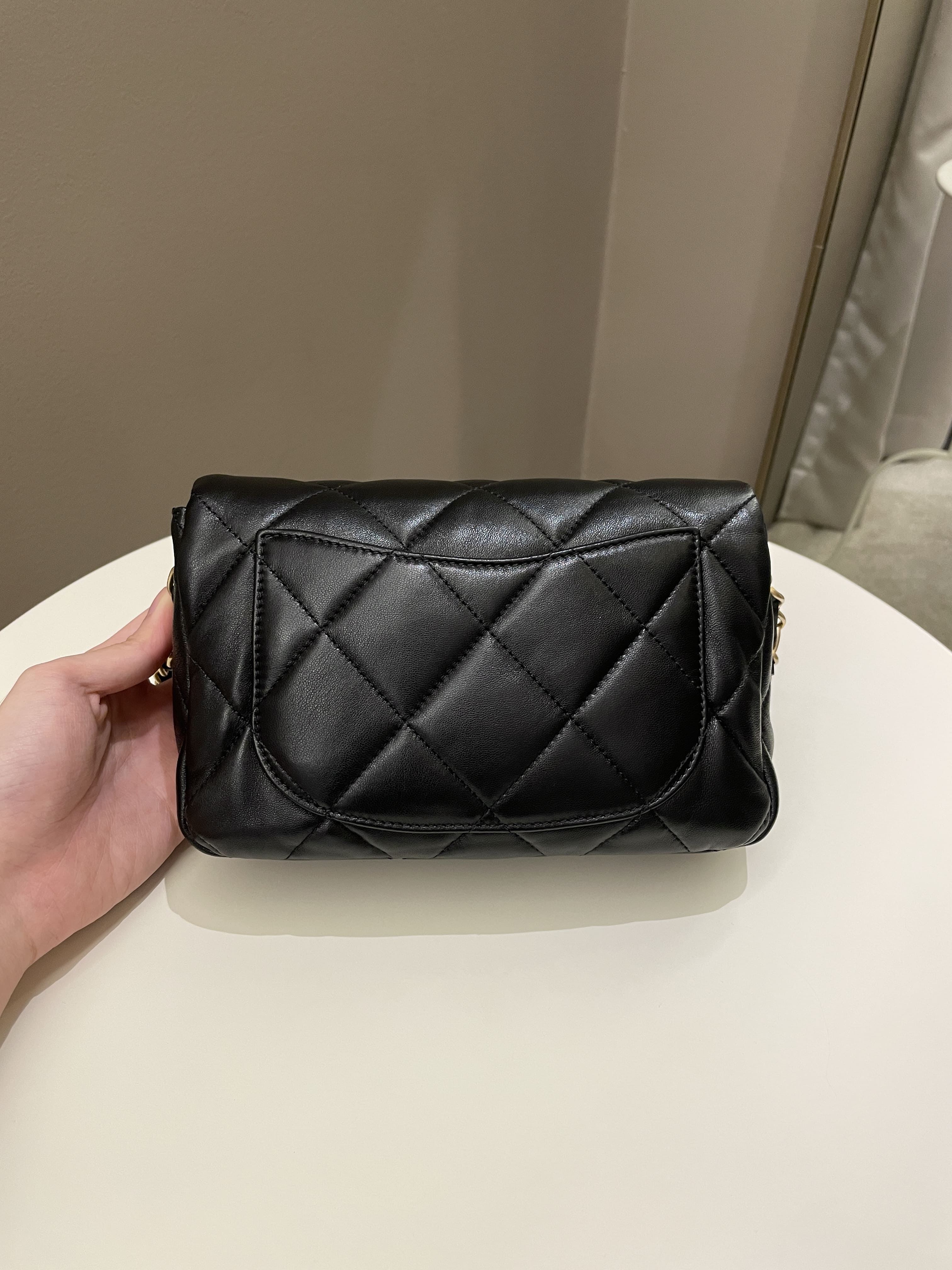 Chanel 23S Heart Flap Bag Black Lambskin