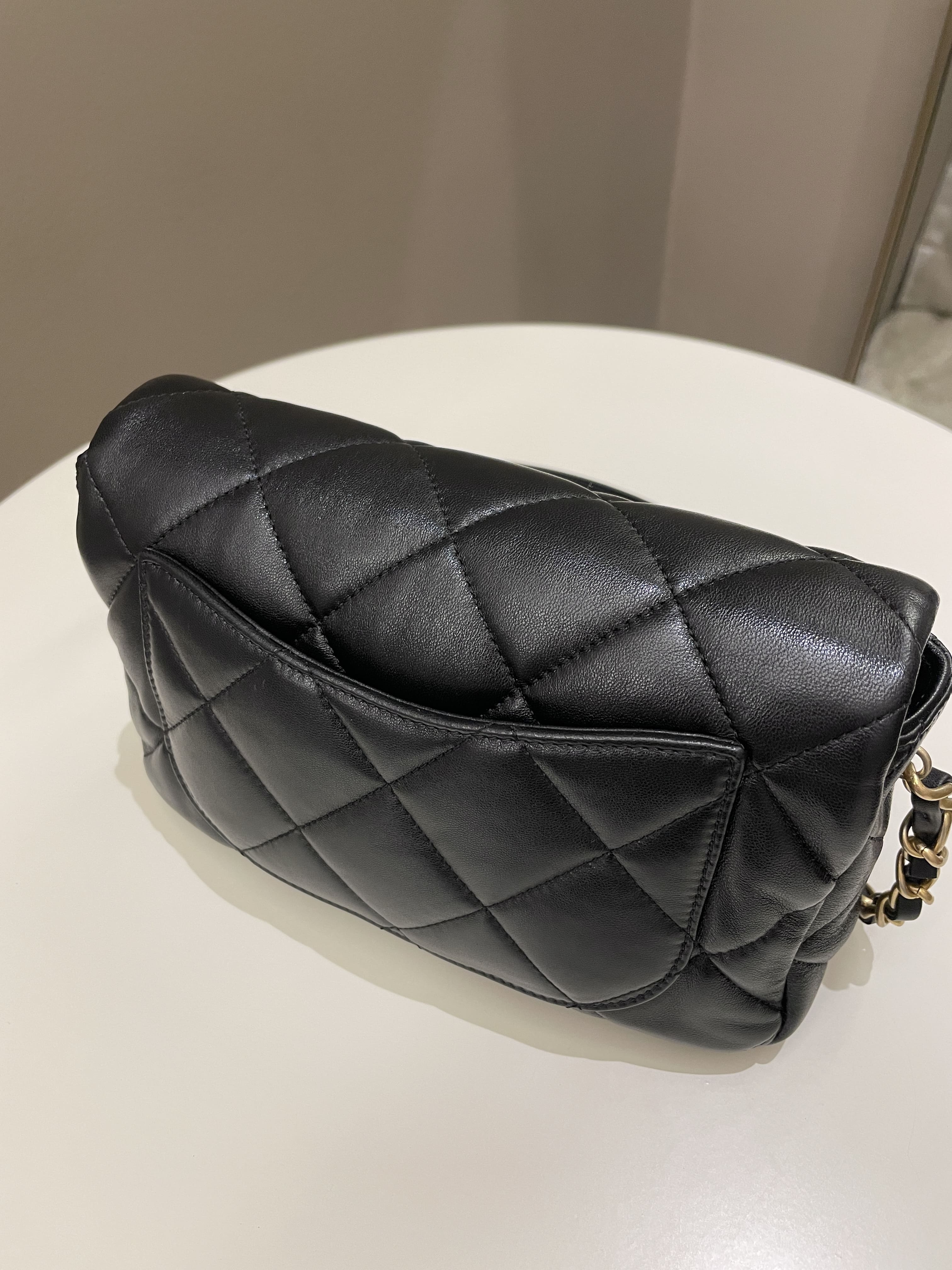 Chanel 23S Heart Flap Bag Black Lambskin