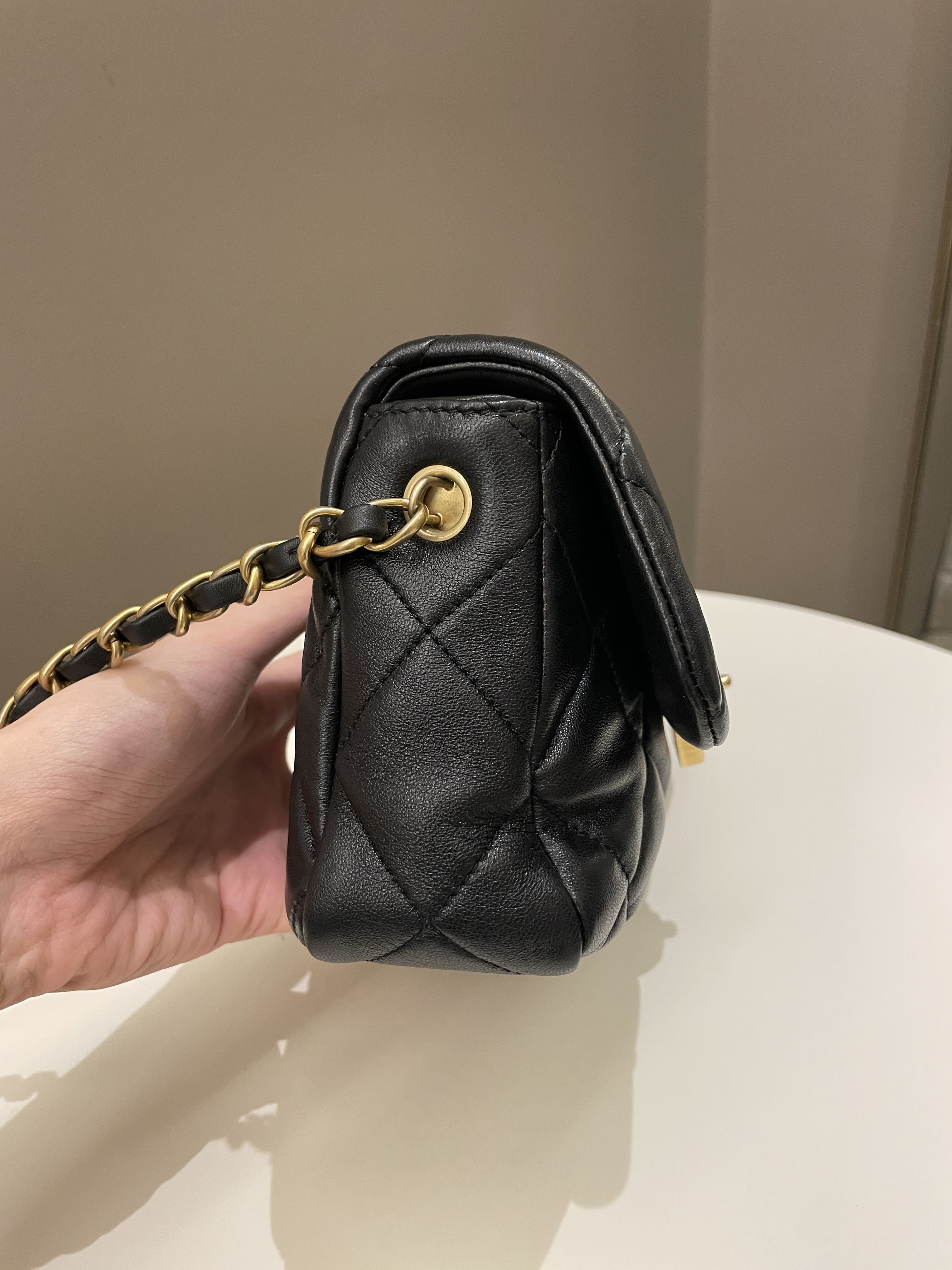 Chanel 23S Heart Flap Bag Black Lambskin
