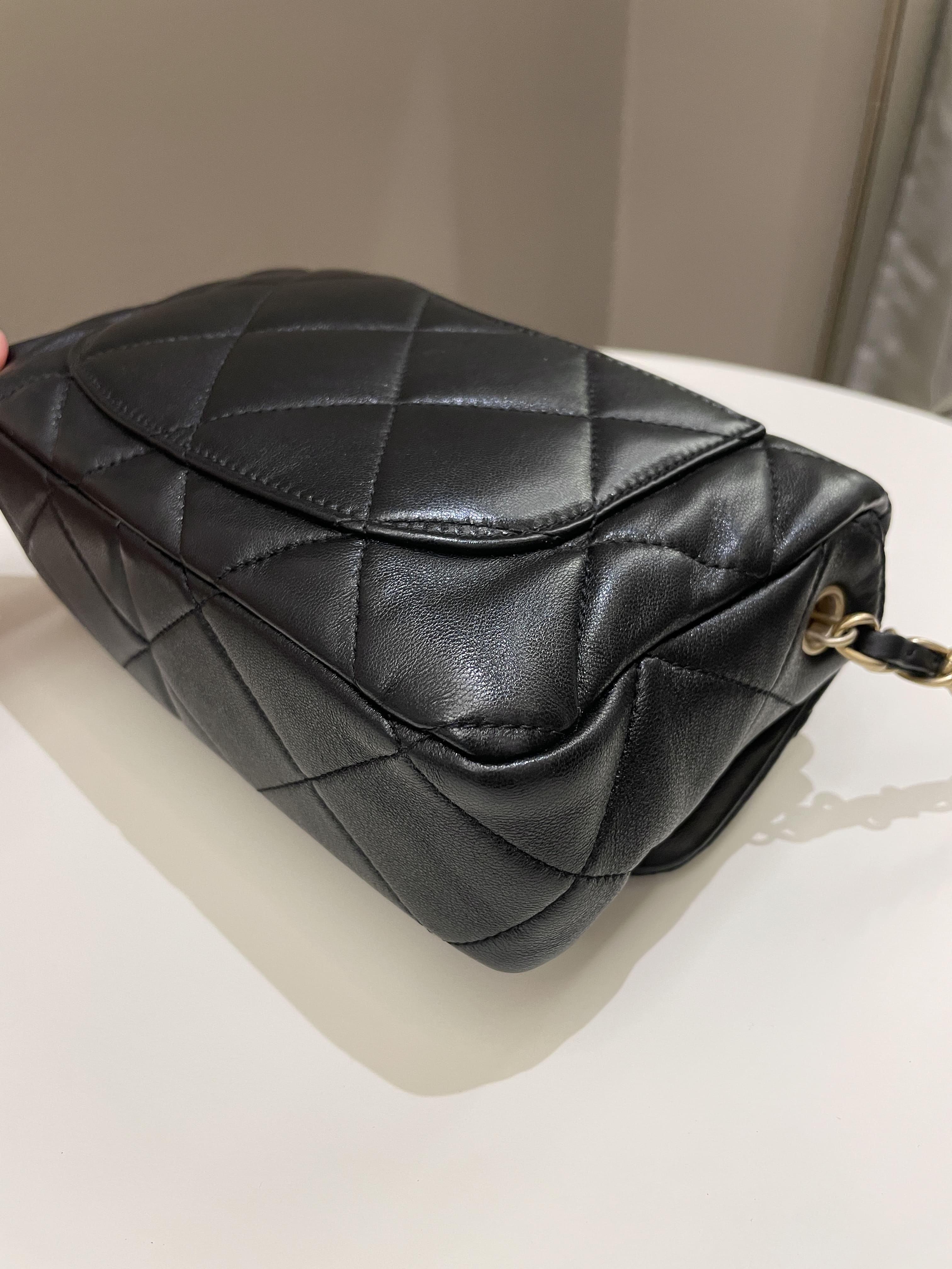 Chanel 23S Heart Flap Bag Black Lambskin