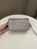 Chanel 22B Pearl Crush Vanity Rectangular Grey Lambskin