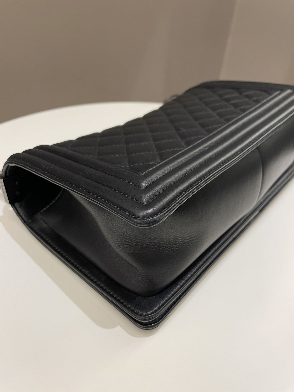 Chanel Quilted Boy Old Medium Black Calfskin