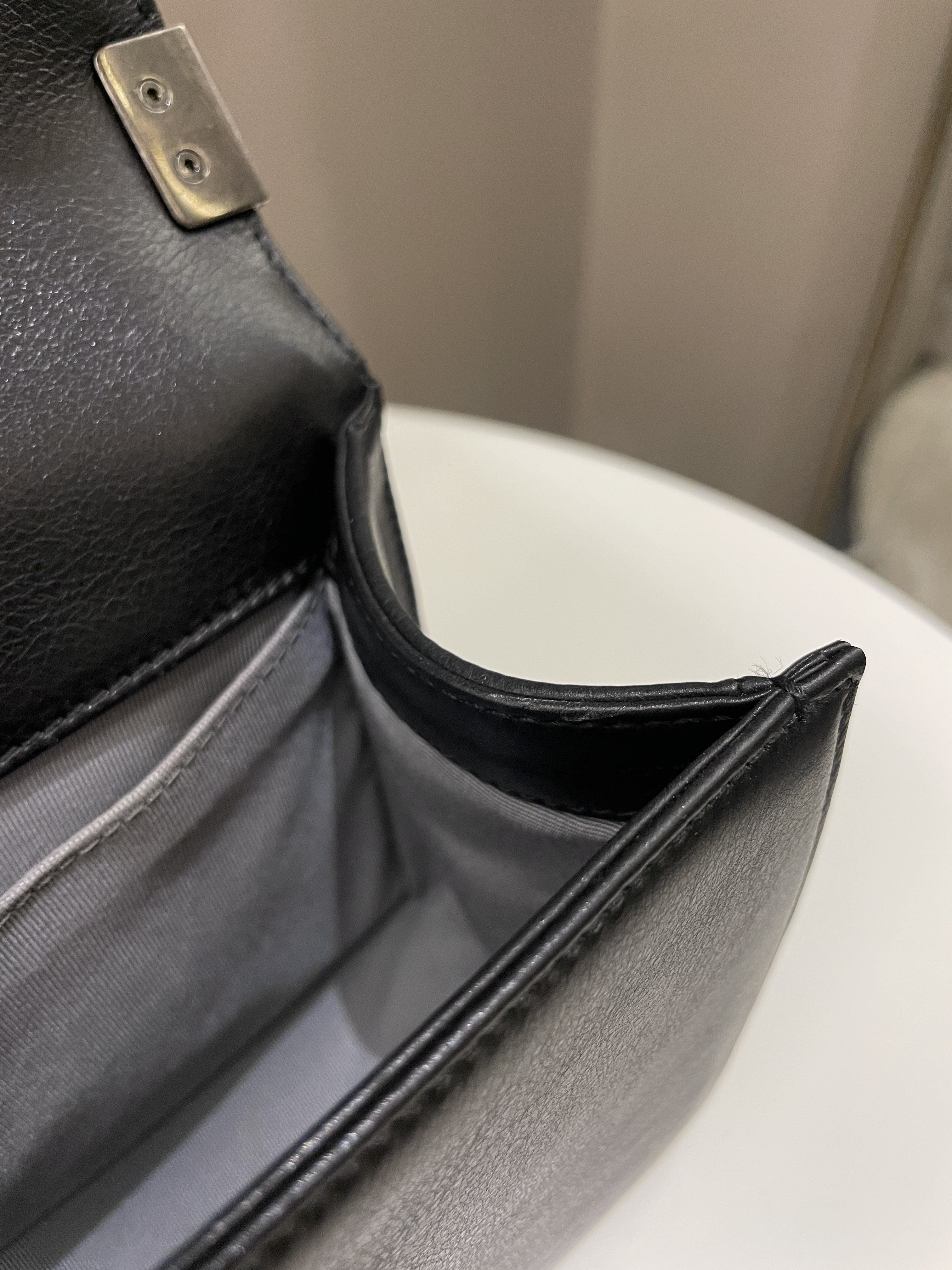 Chanel Quilted Boy Old Medium Black Calfskin