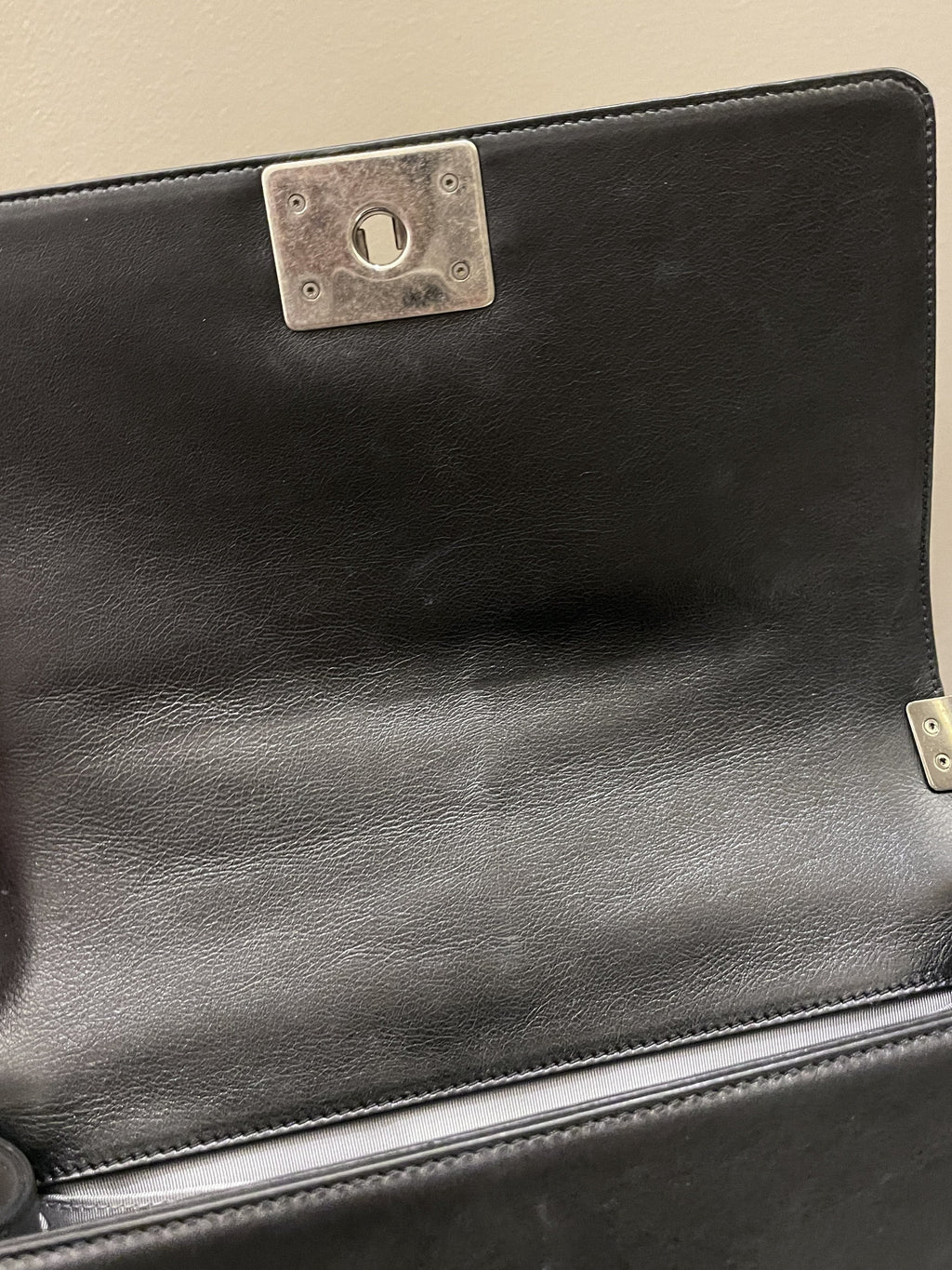 Chanel Quilted Boy Old Medium Black Calfskin