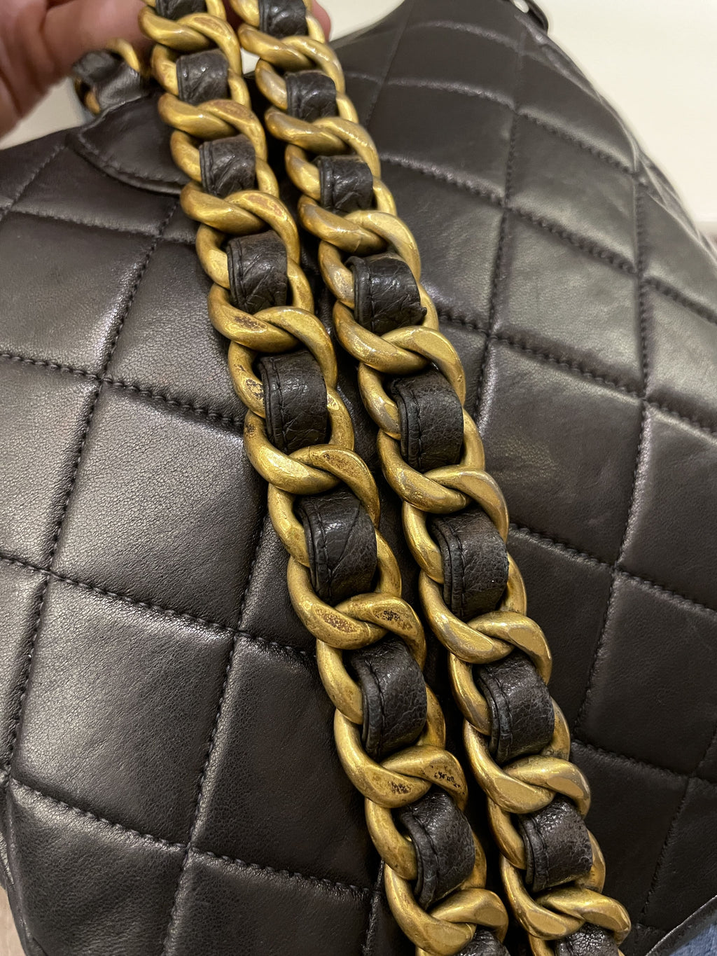 Chanel Quilted Vintage Duma Cc Backpack Black Lambskin
