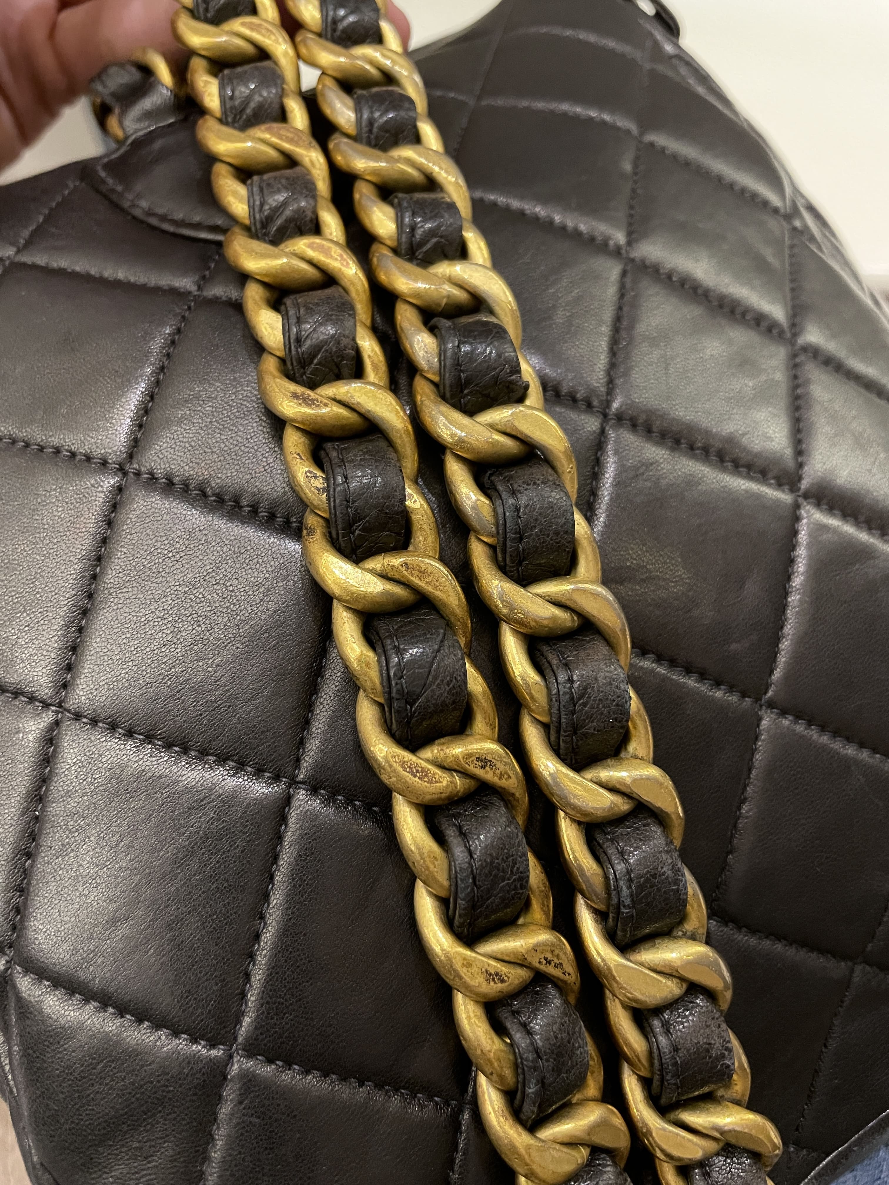 Chanel Quilted Vintage Duma Cc Backpack Black Lambskin