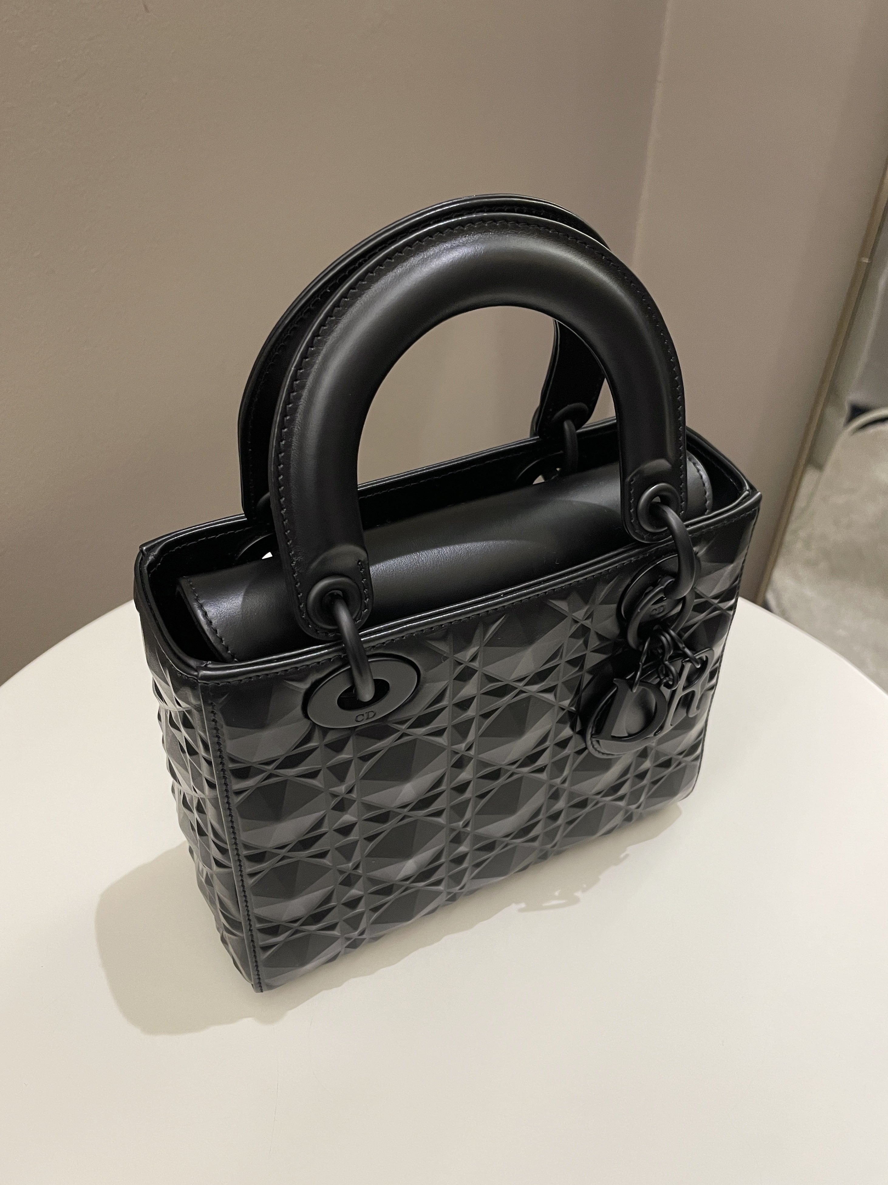 Dior My ABC Lady Dior Black Cannage Calfskin Diamond Motif