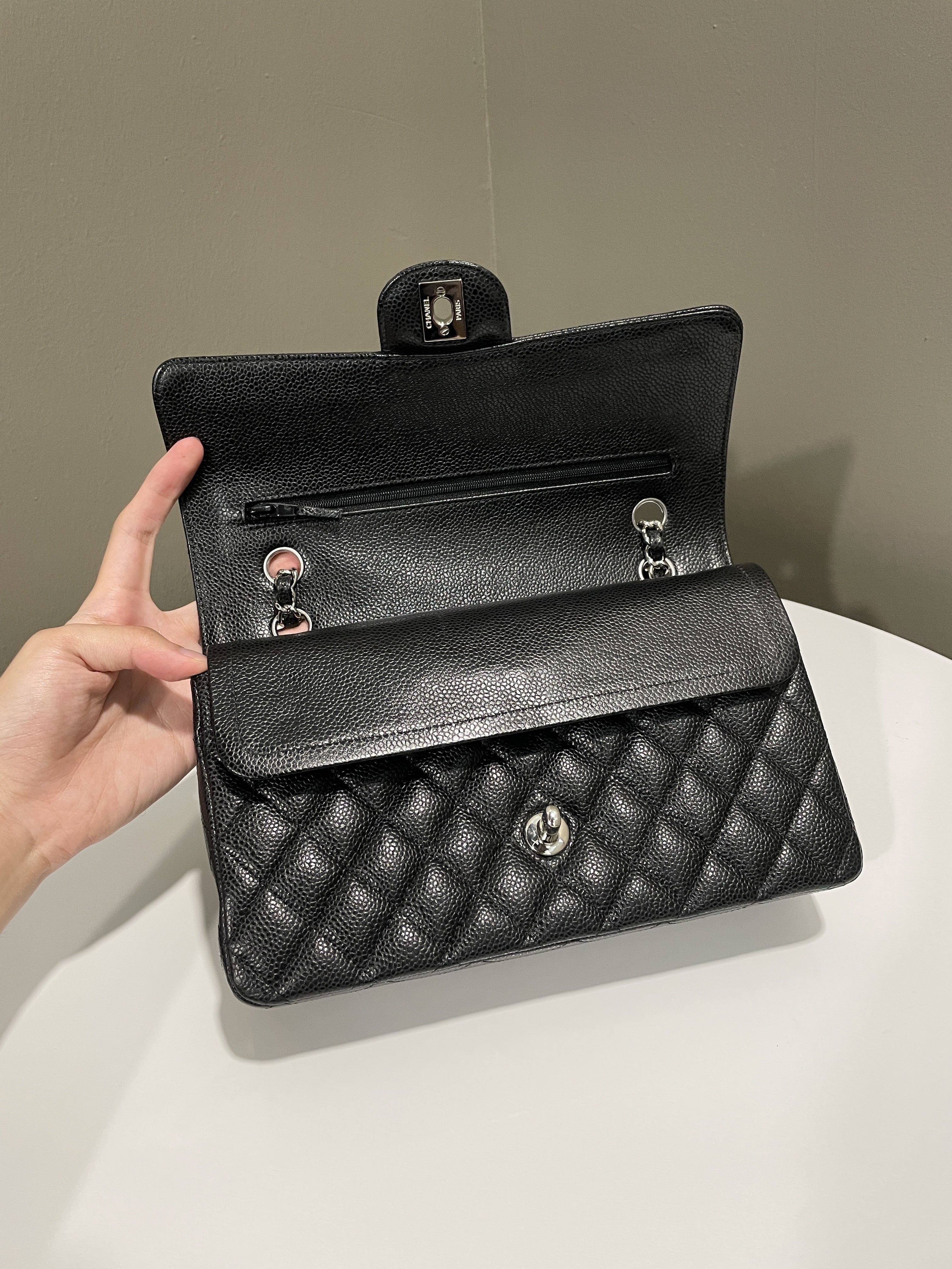 Chanel Classic Quilted Medium Double Flap Black Caviar