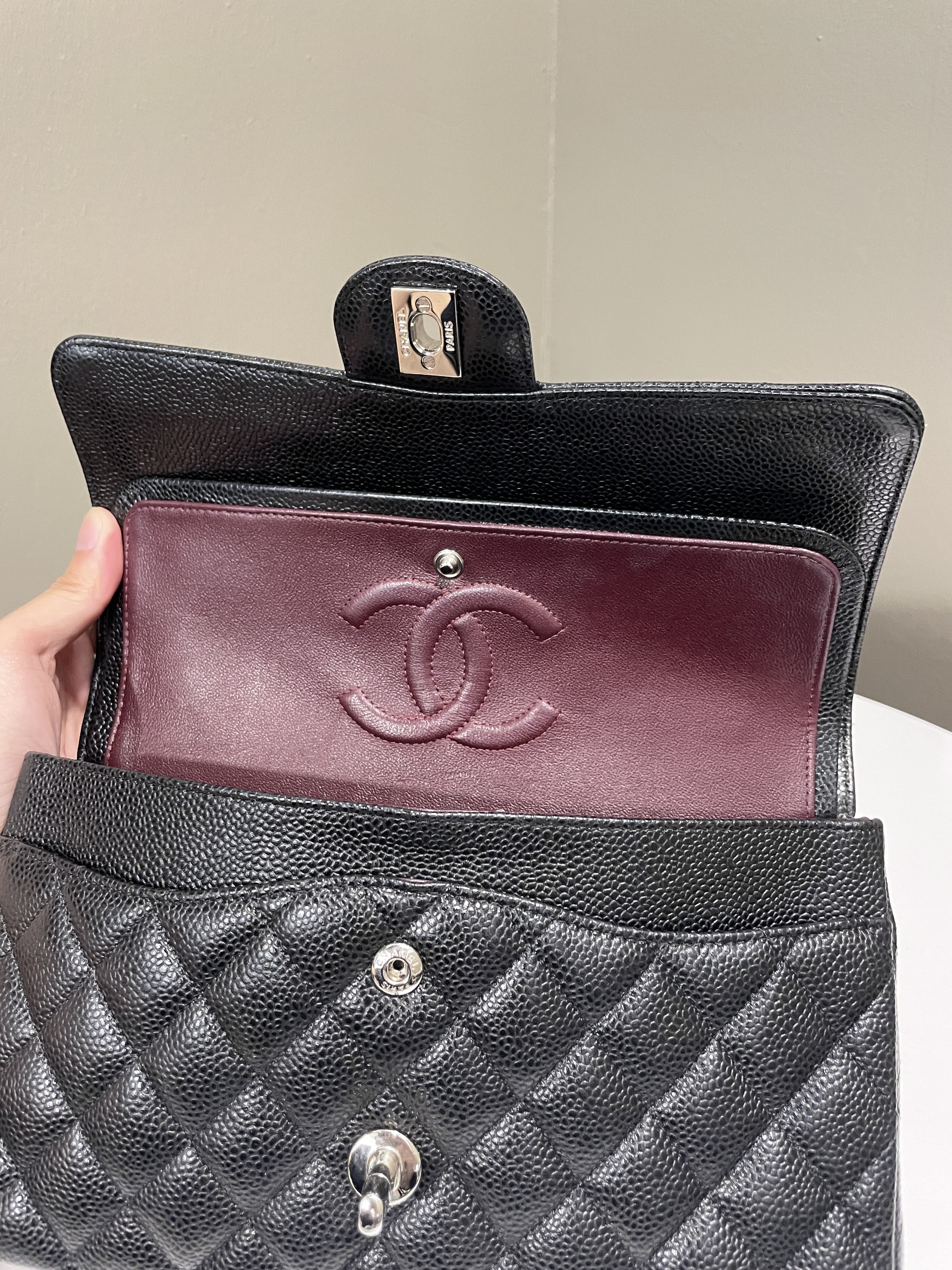Chanel Classic Quilted Medium Double Flap Black Caviar
