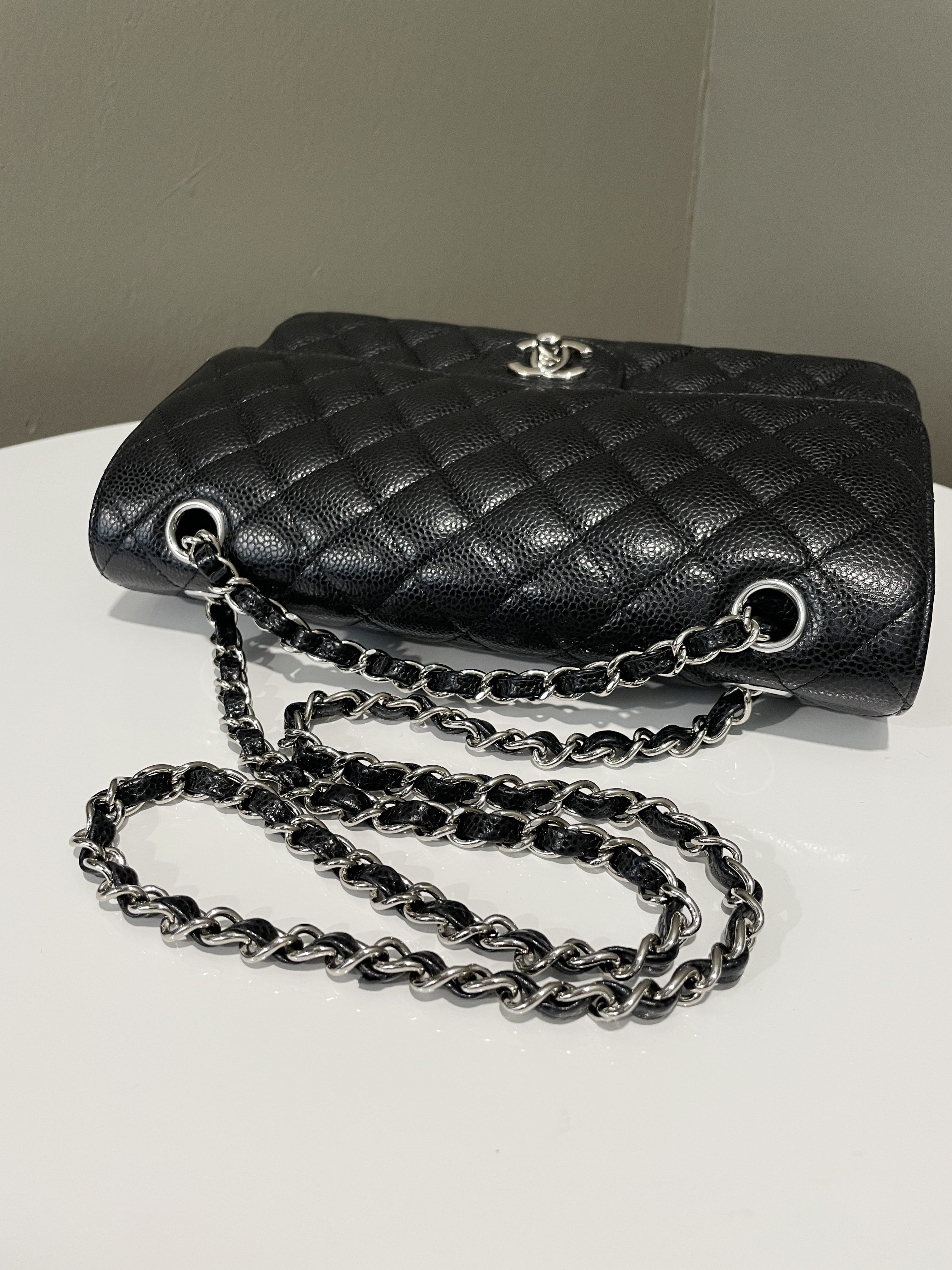 Chanel Classic Quilted Medium Double Flap Black Caviar