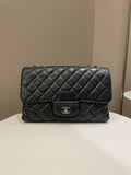 Chanel Quilted Jumbo Coco Loop Flap  Black Lambskin