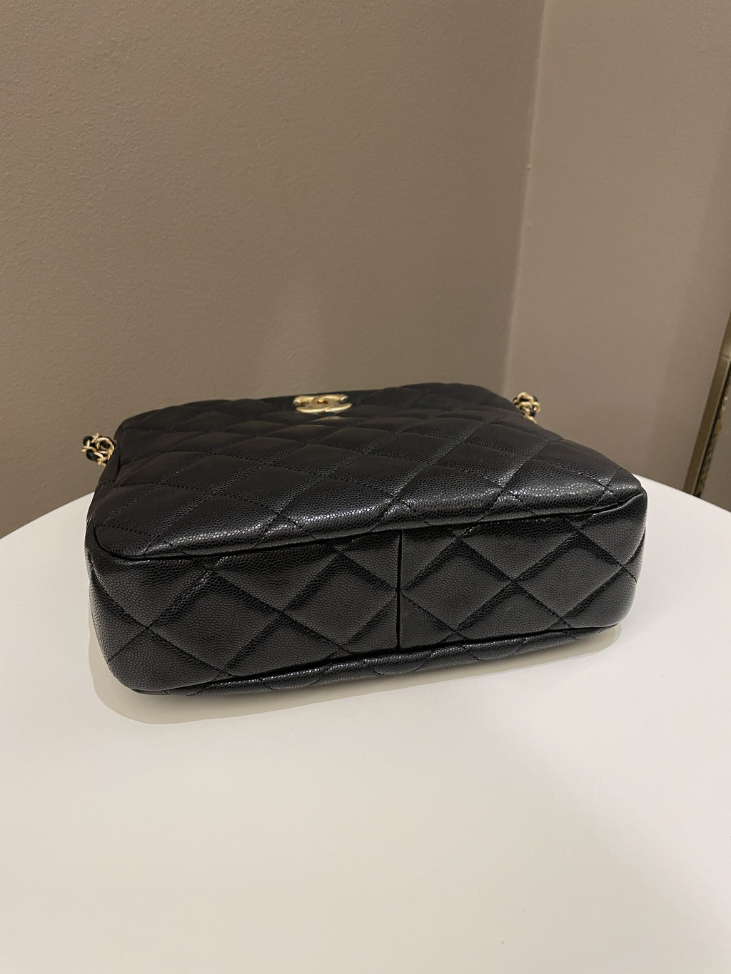 Chanel 22A Twist Your Button Hobo Bag Black Caviar