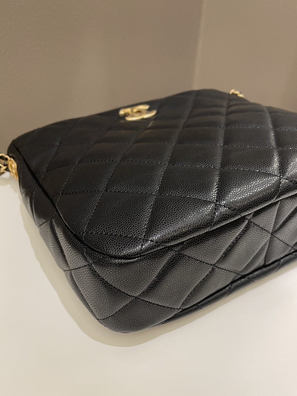 Chanel 22A Twist Your Button Hobo Bag Black Caviar