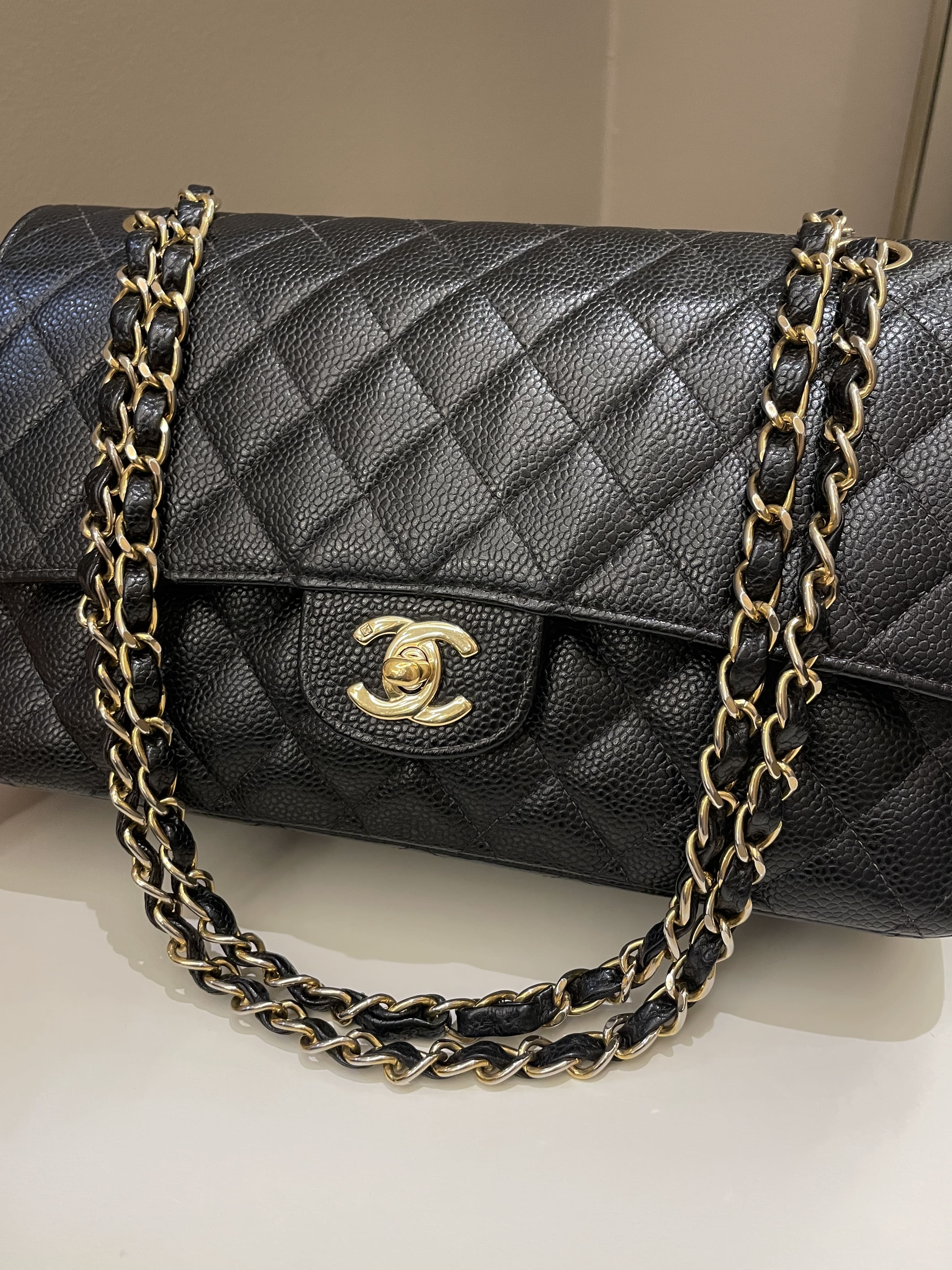 Chanel Vintage Classic Quilted Medium Double Flap Black