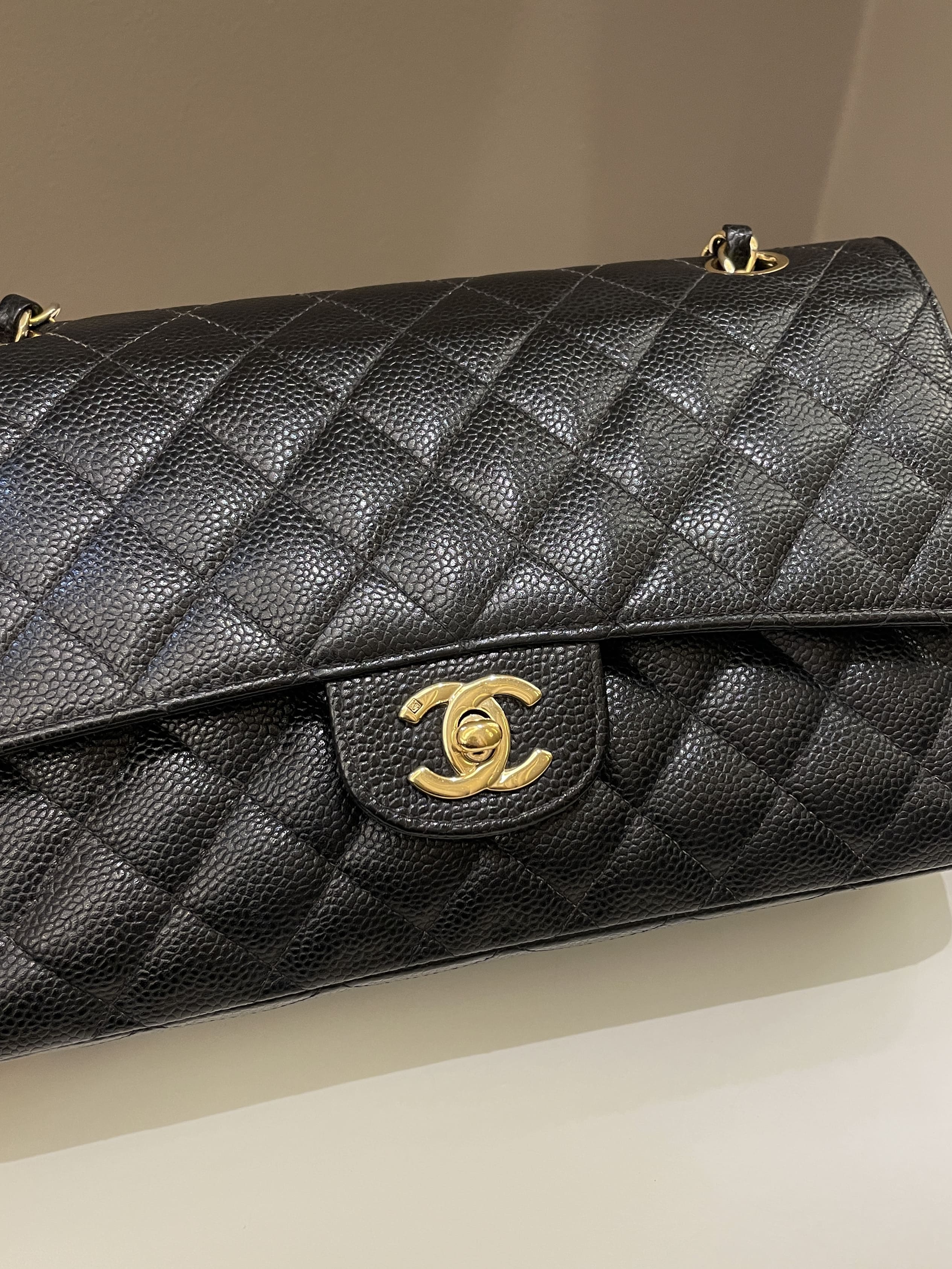 Chanel Vintage Classic Quilted Medium Double Flap Black