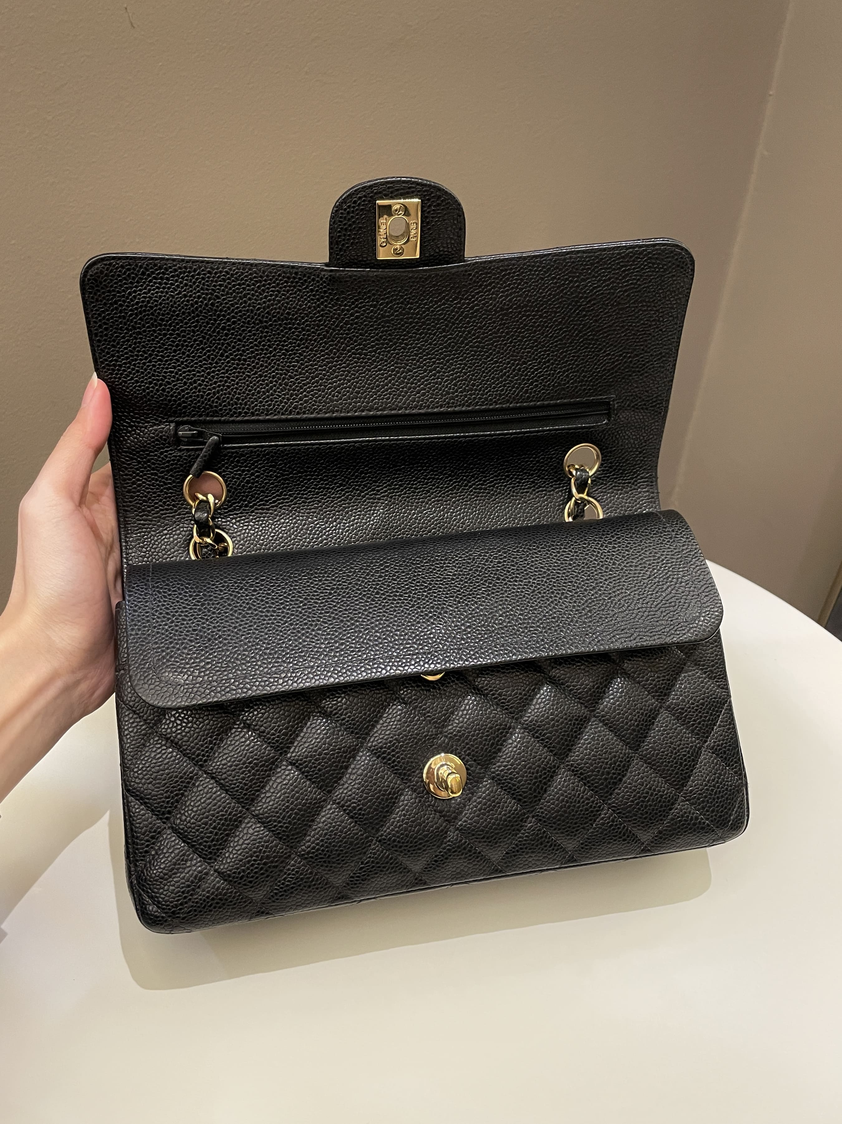 Chanel Vintage Classic Quilted Medium Double Flap Black
