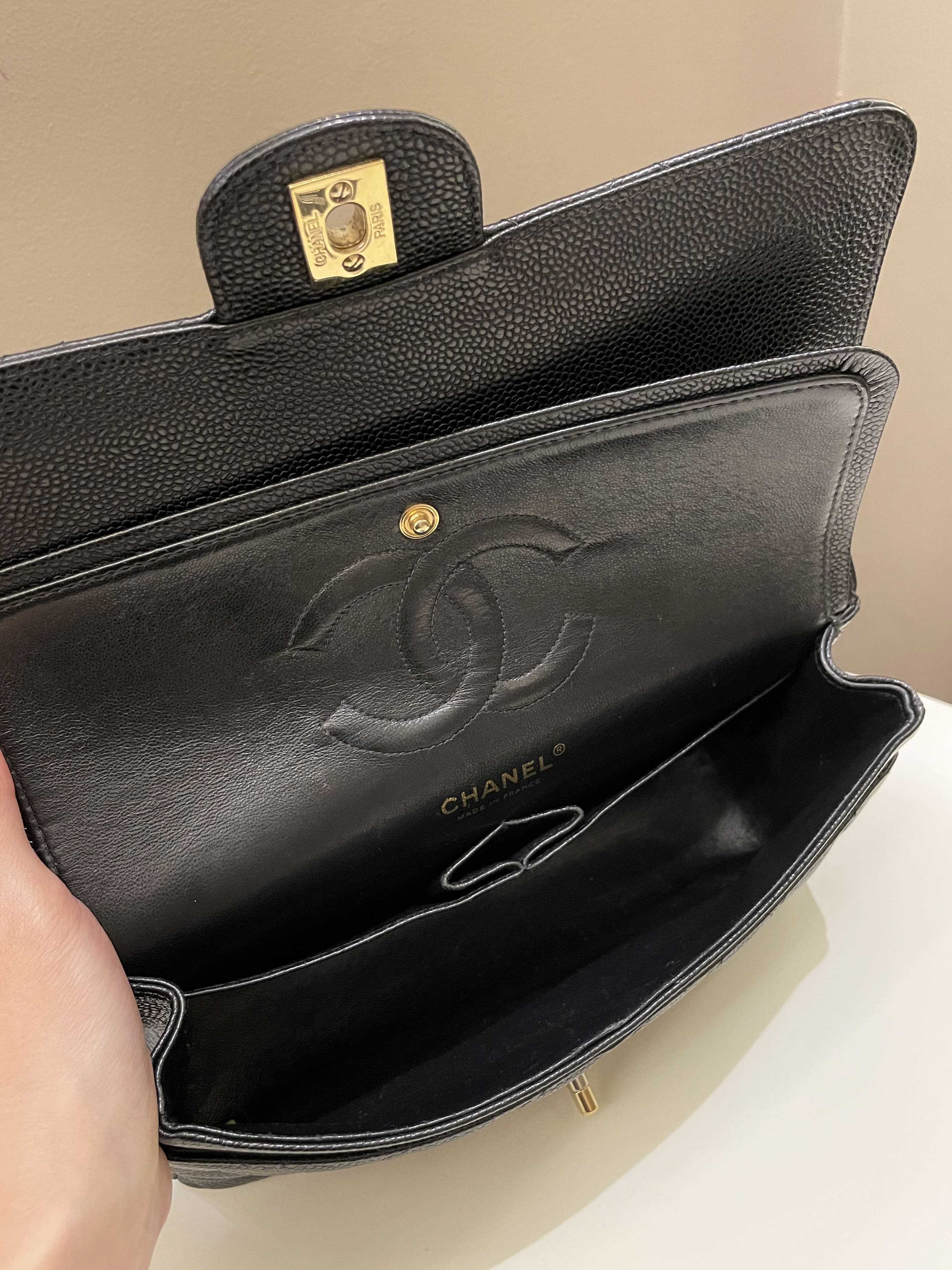 Chanel Vintage Classic Quilted Medium Double Flap Black