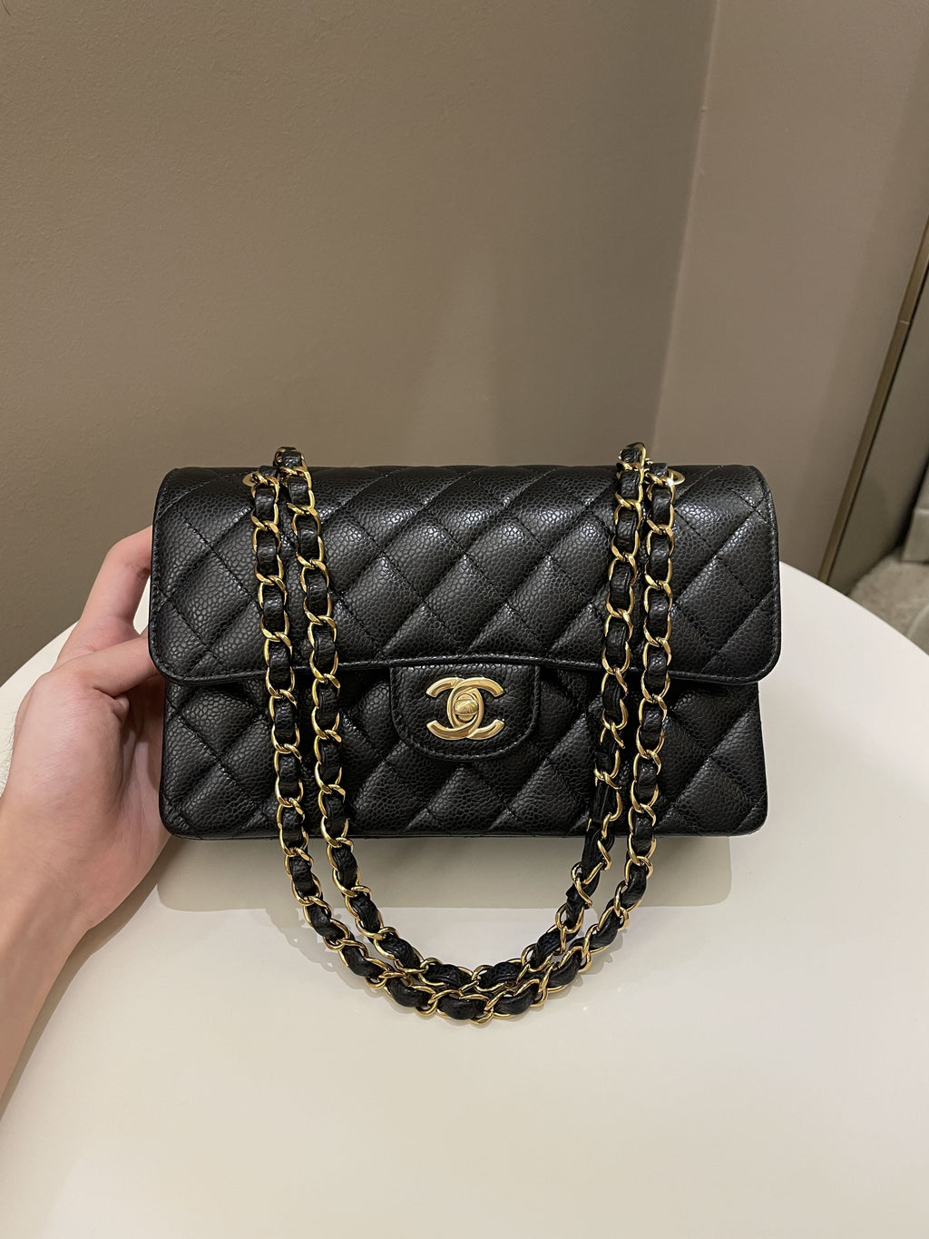 Chanel Classic Quilted Small Double Flap Black Caviar