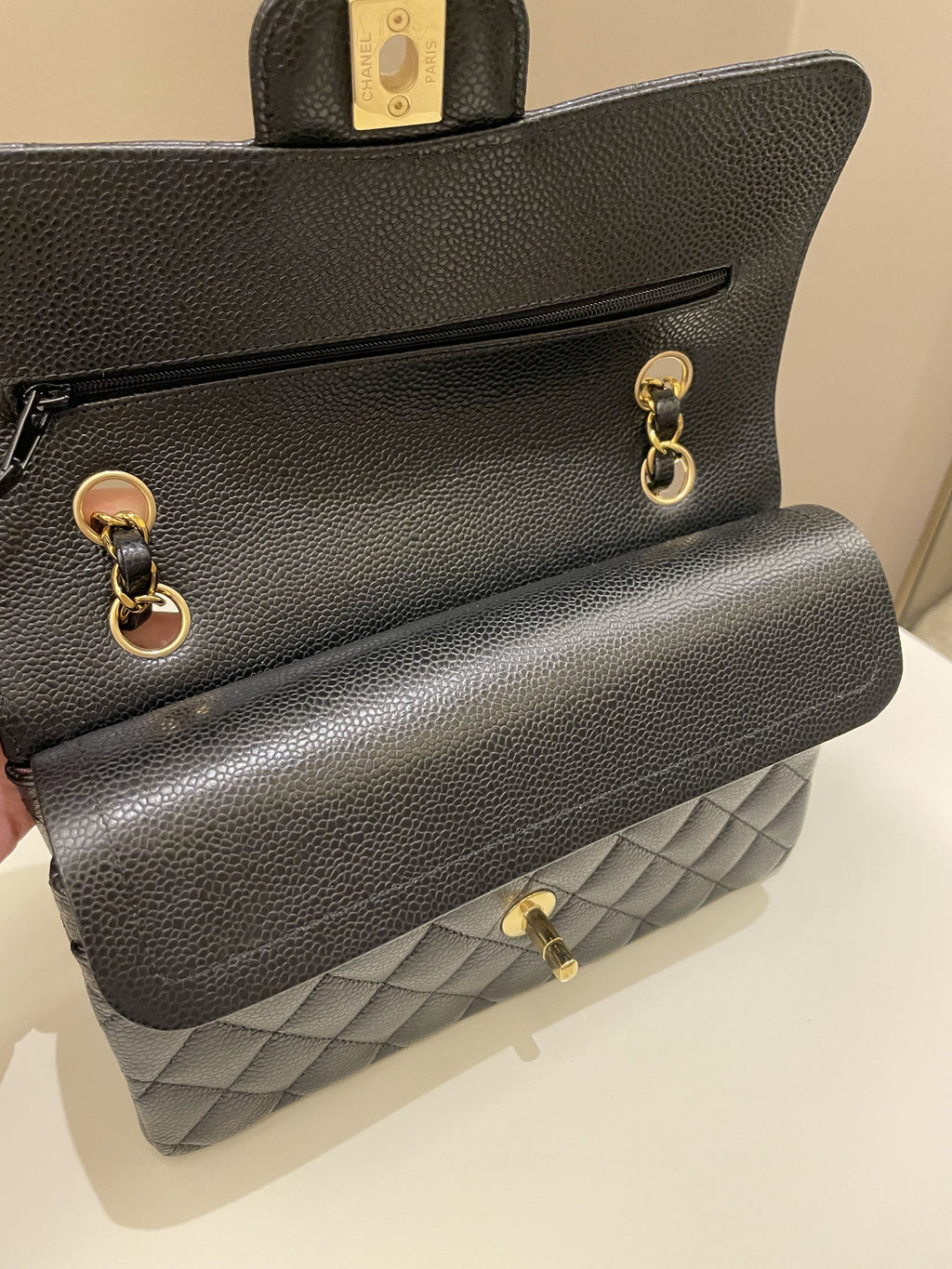 Chanel Classic Quilted Small Double Flap Black Caviar