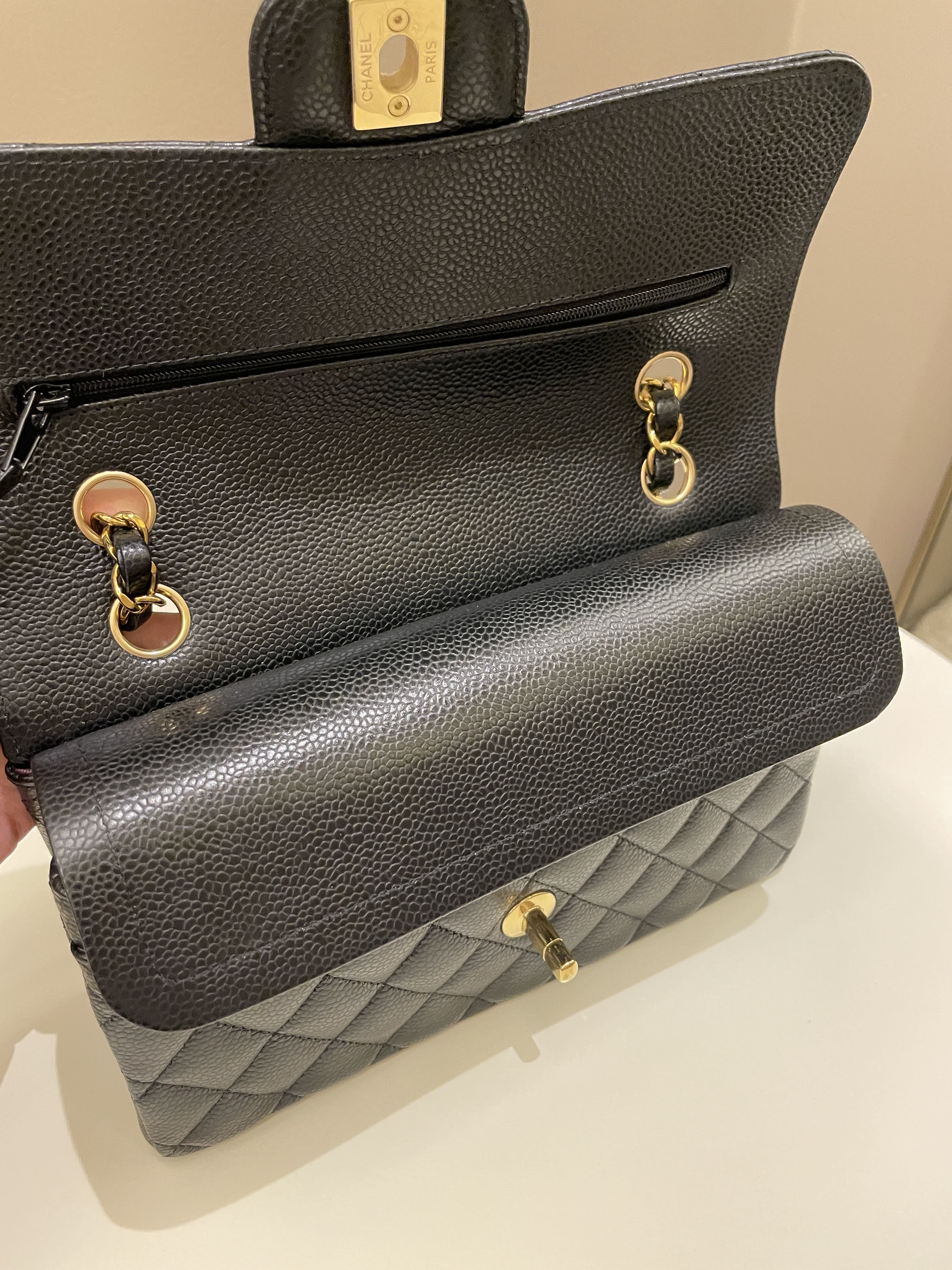 Chanel Classic Quilted Small Double Flap Black Caviar