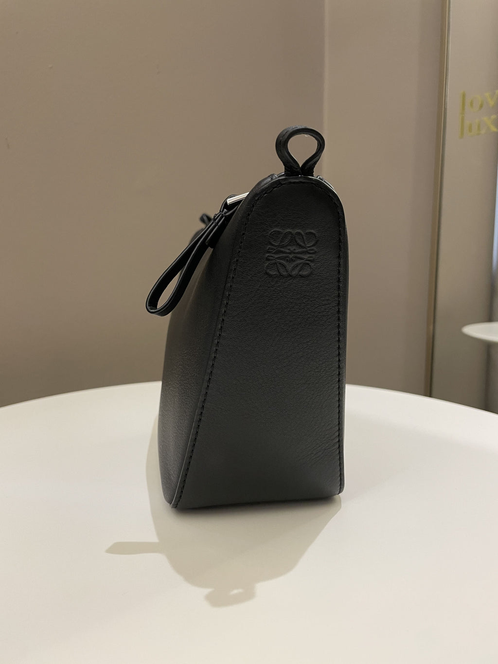 Loewe Hammock Hobo Mini + Spiral Woven Strap Black Calf