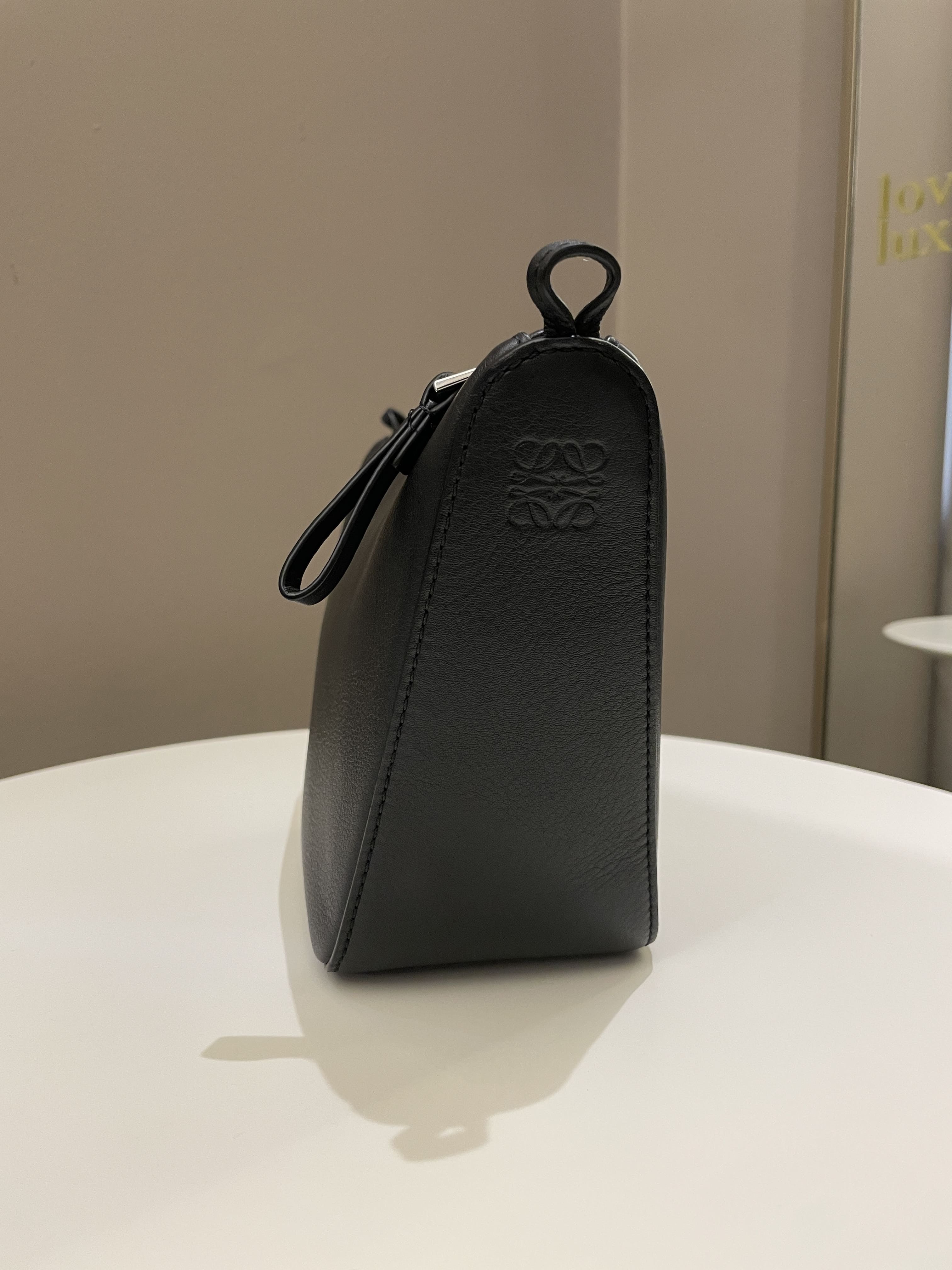 Loewe Hammock Hobo Mini + Spiral Woven Strap Black Calf