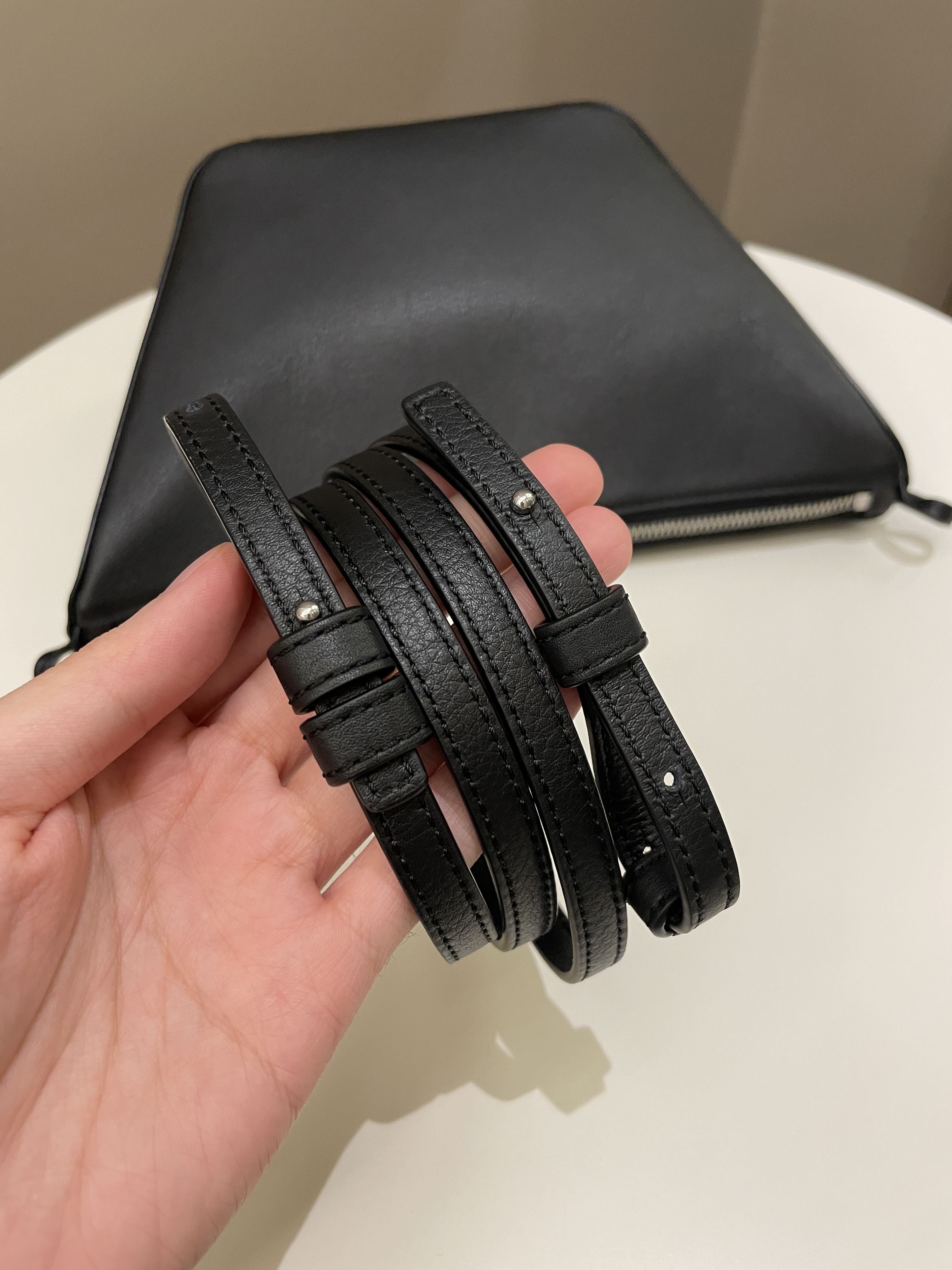 Loewe Hammock Hobo Mini + Spiral Woven Strap Black Calf