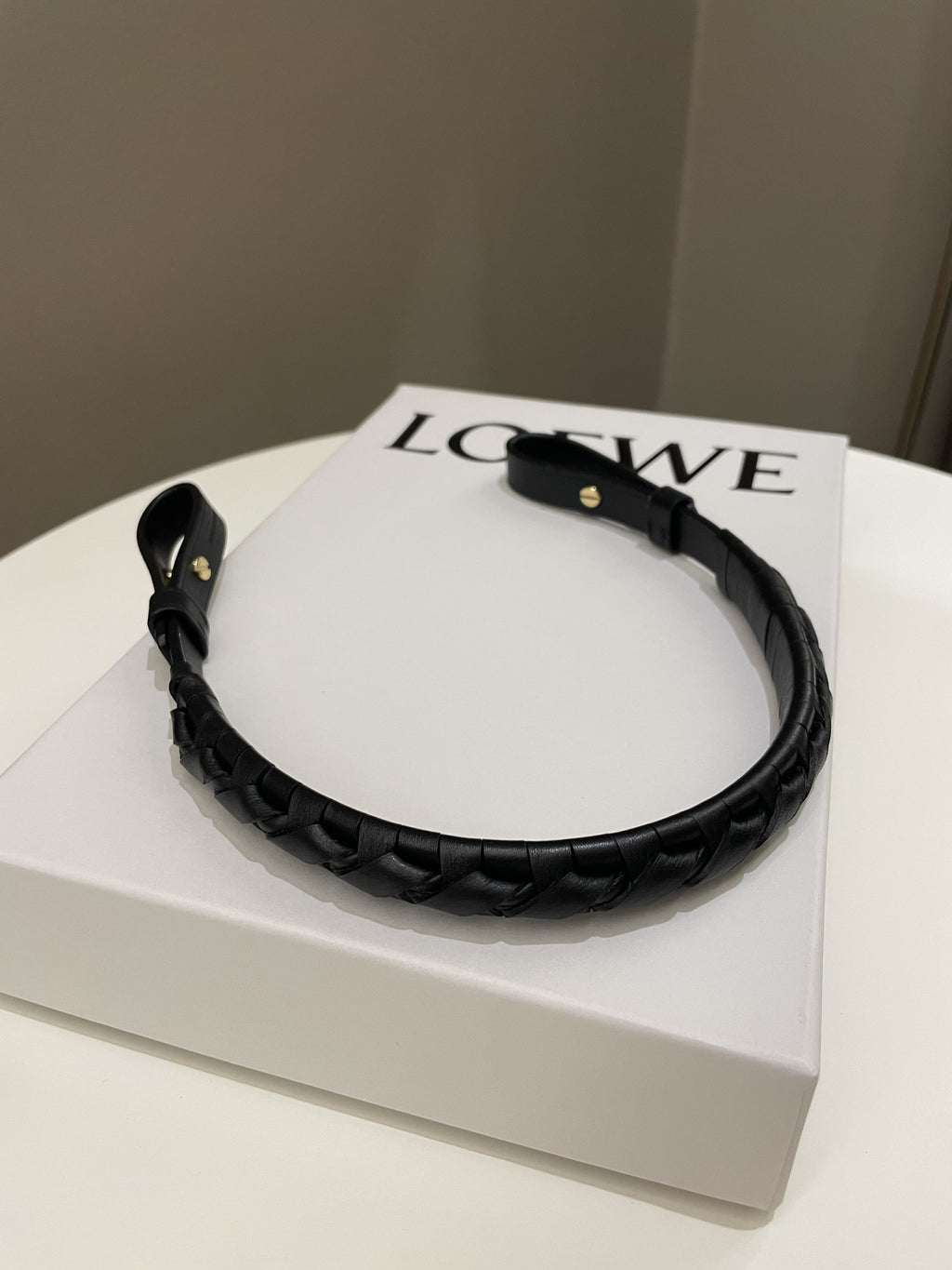 Loewe Hammock Hobo Mini + Spiral Woven Strap Black Calf