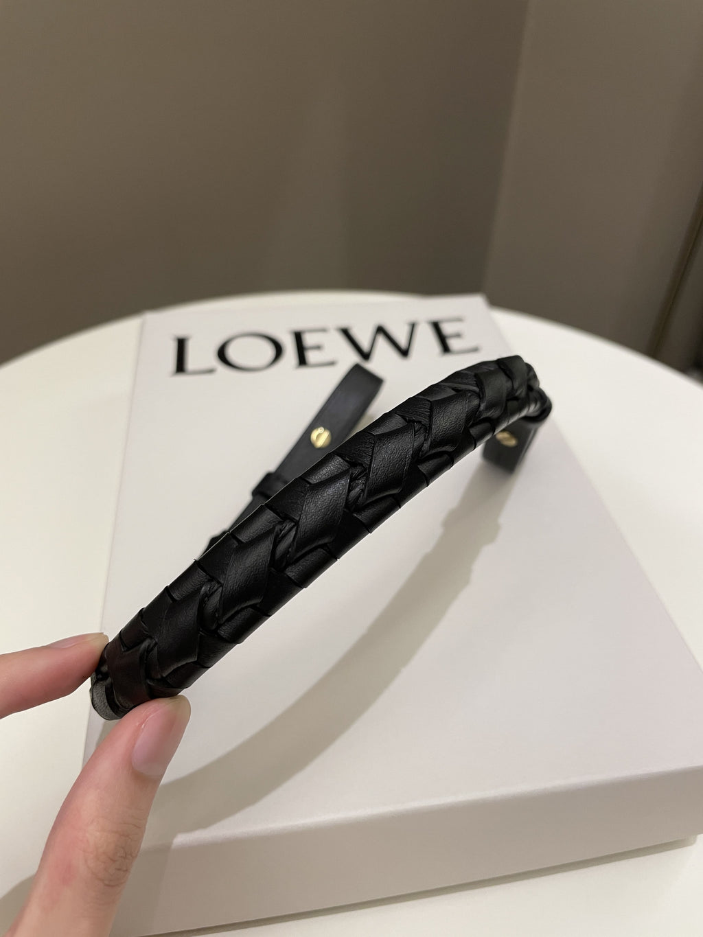 Loewe Hammock Hobo Mini + Spiral Woven Strap Black Calf
