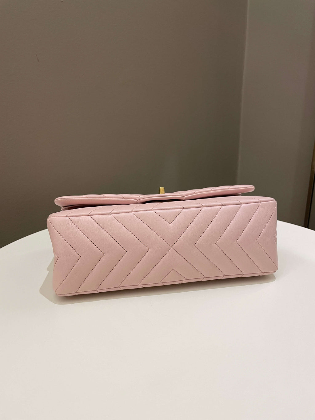 Chanel 17C Classic 2.55 Chevron Reissue 225 Pale Pink Calfskin