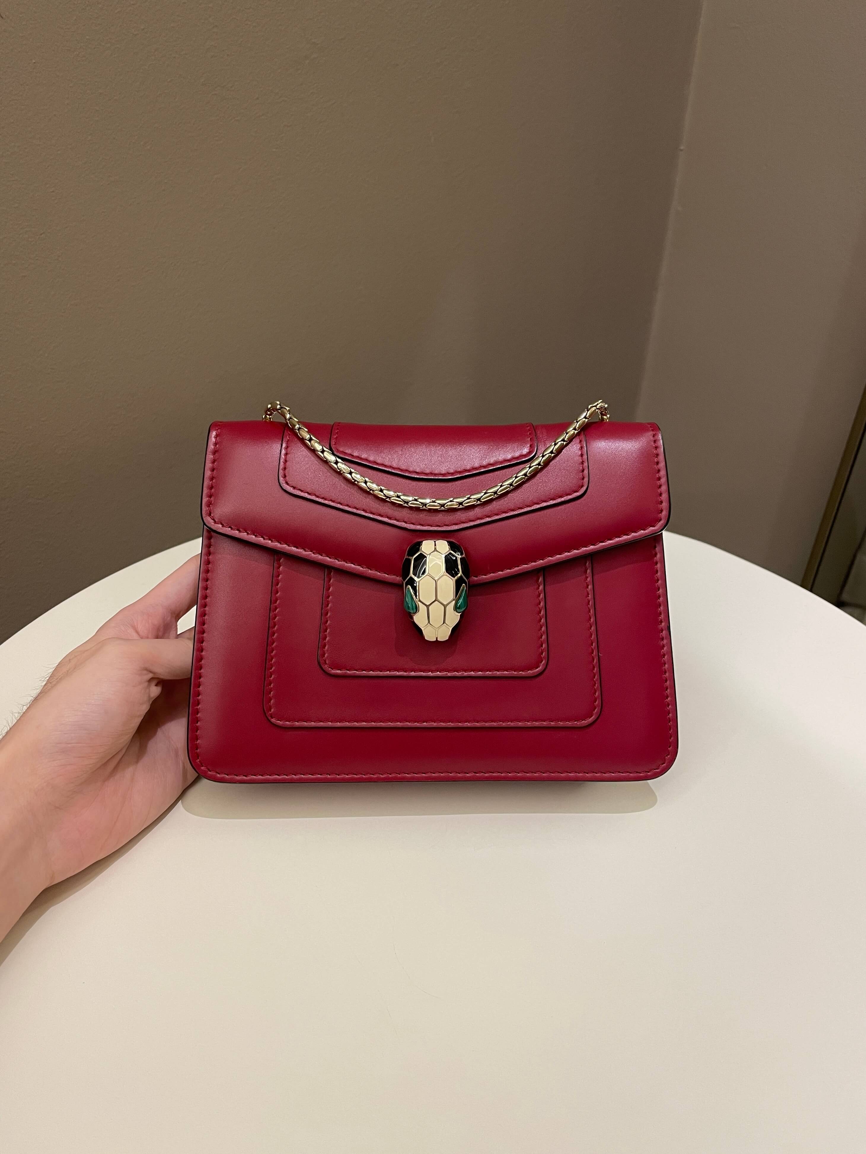 Bvlgari Sepenti Forever Bag Deep Red Calf Leather
