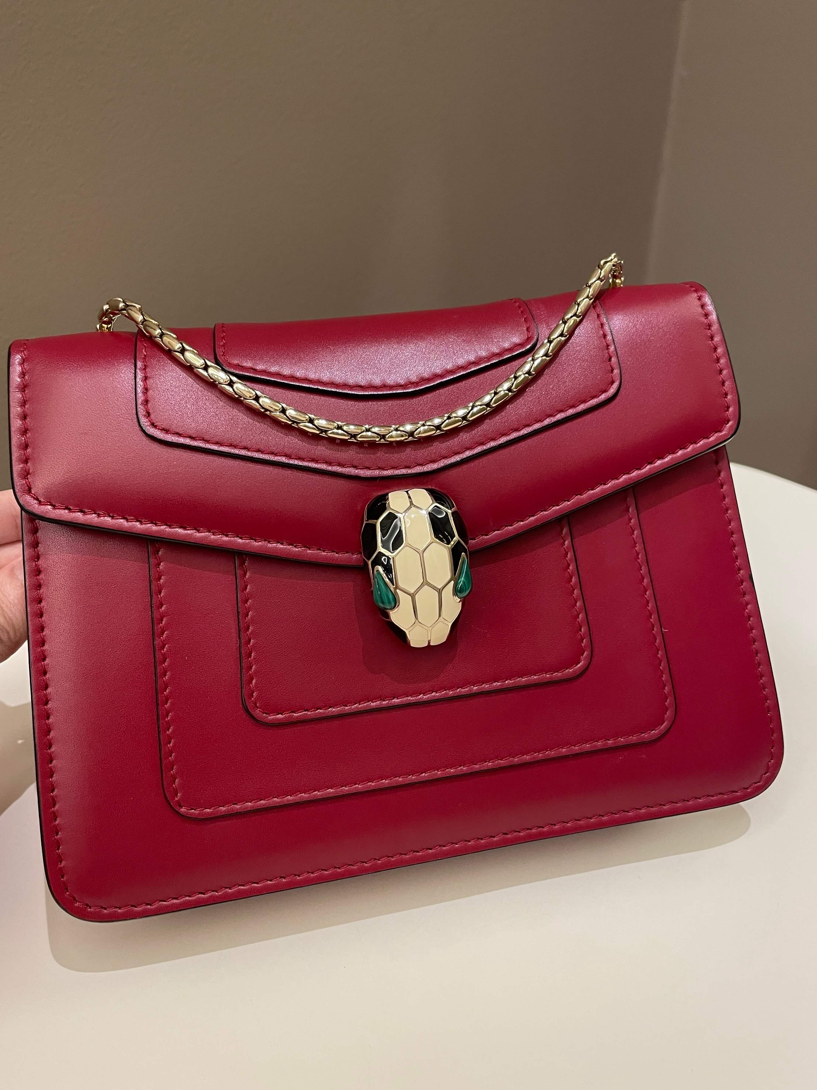 Bvlgari Sepenti Forever Bag Deep Red Calf Leather