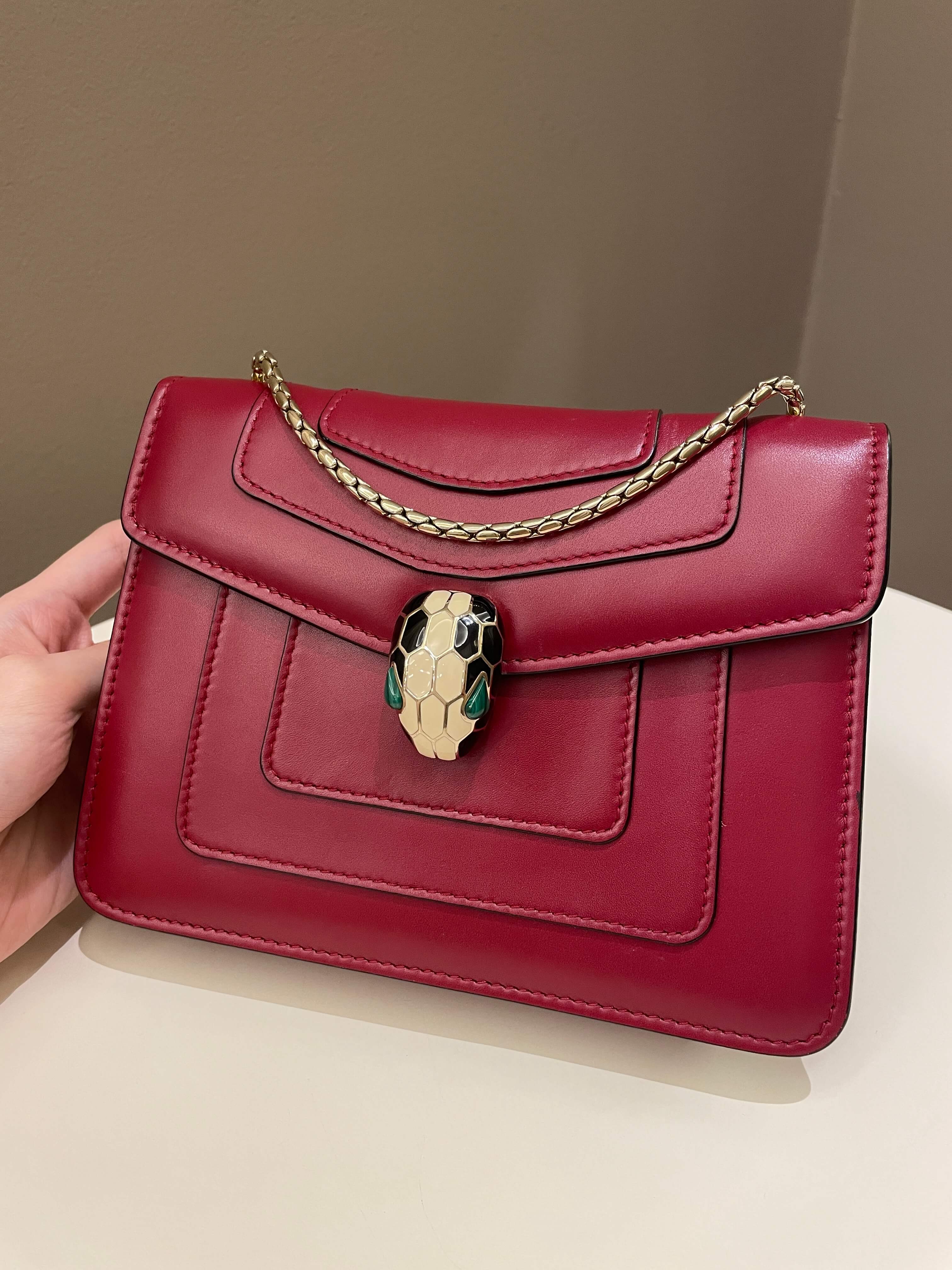 Bvlgari Sepenti Forever Bag Deep Red Calf Leather