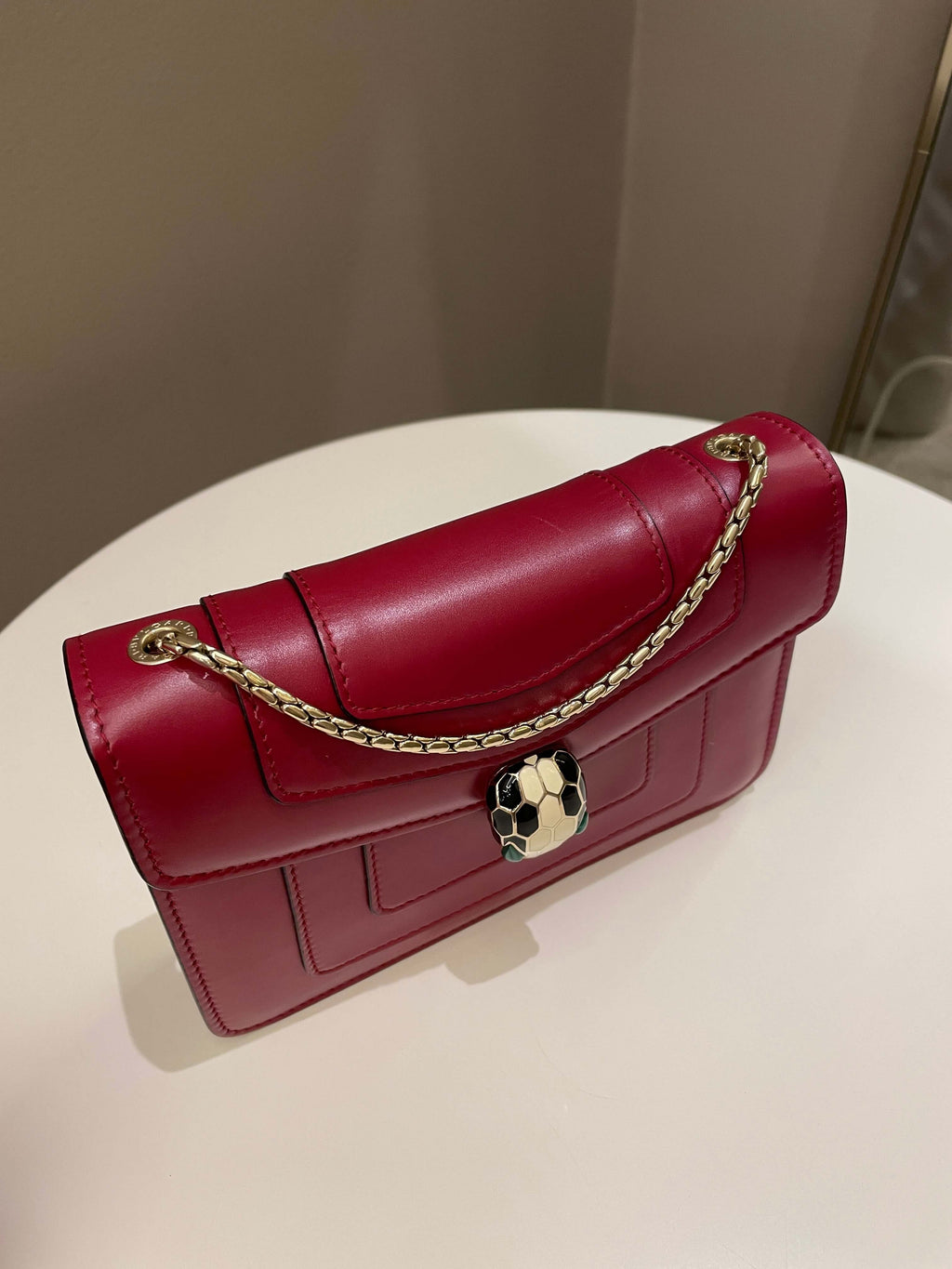 Bvlgari Sepenti Forever Bag Deep Red Calf Leather