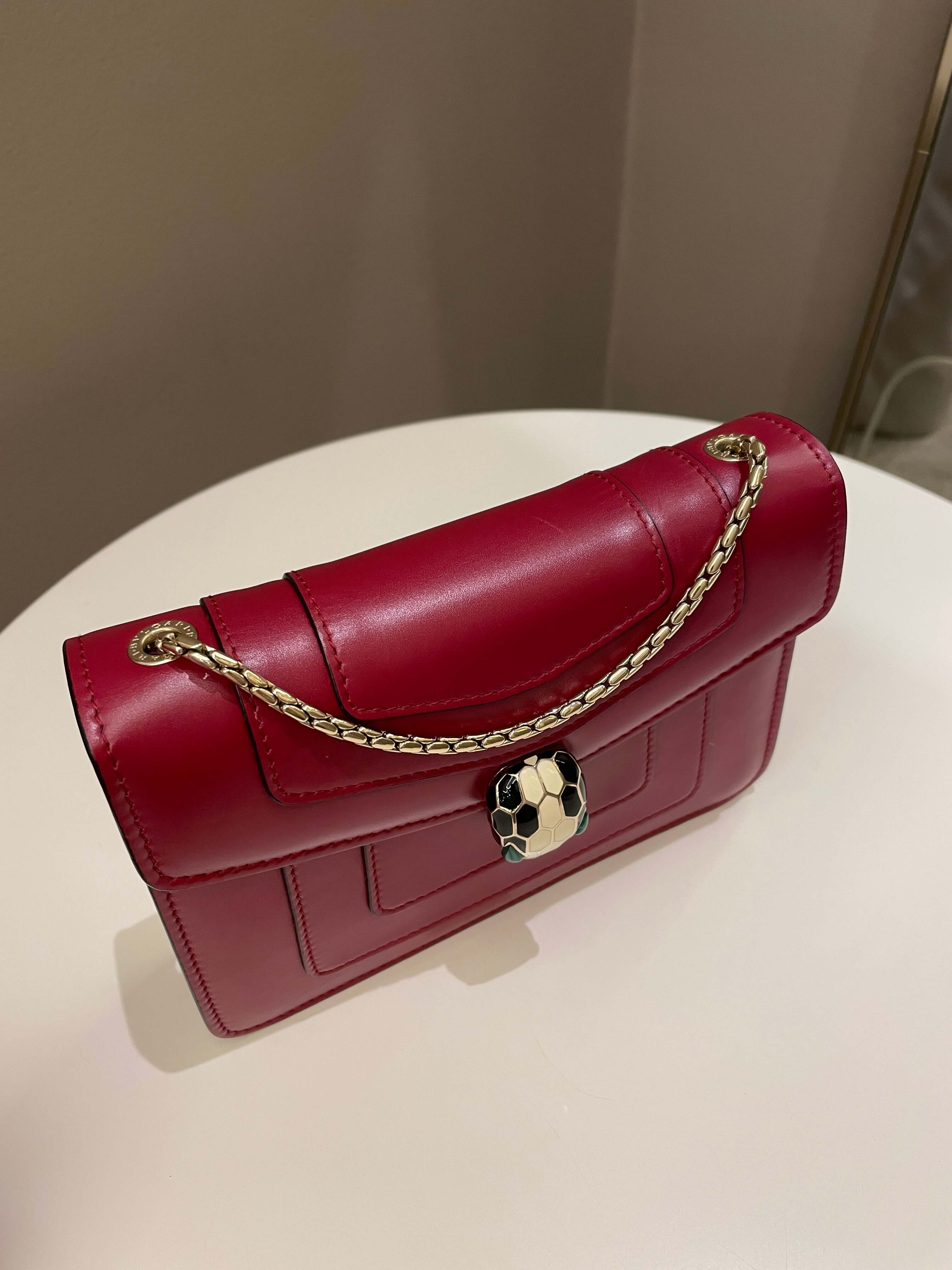 Bvlgari Sepenti Forever Bag Deep Red Calf Leather