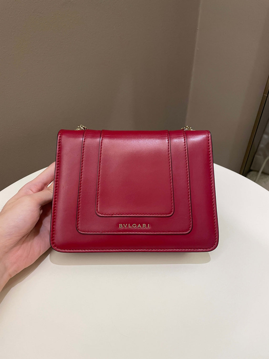 Bvlgari Sepenti Forever Bag Deep Red Calf Leather