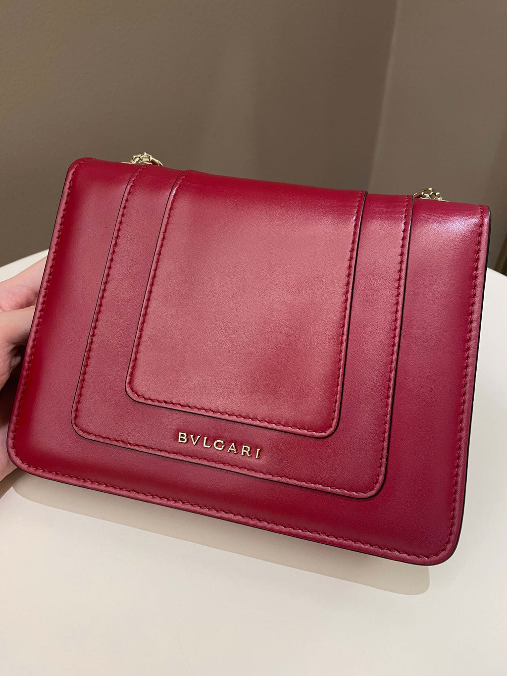 Bvlgari Sepenti Forever Bag Deep Red Calf Leather