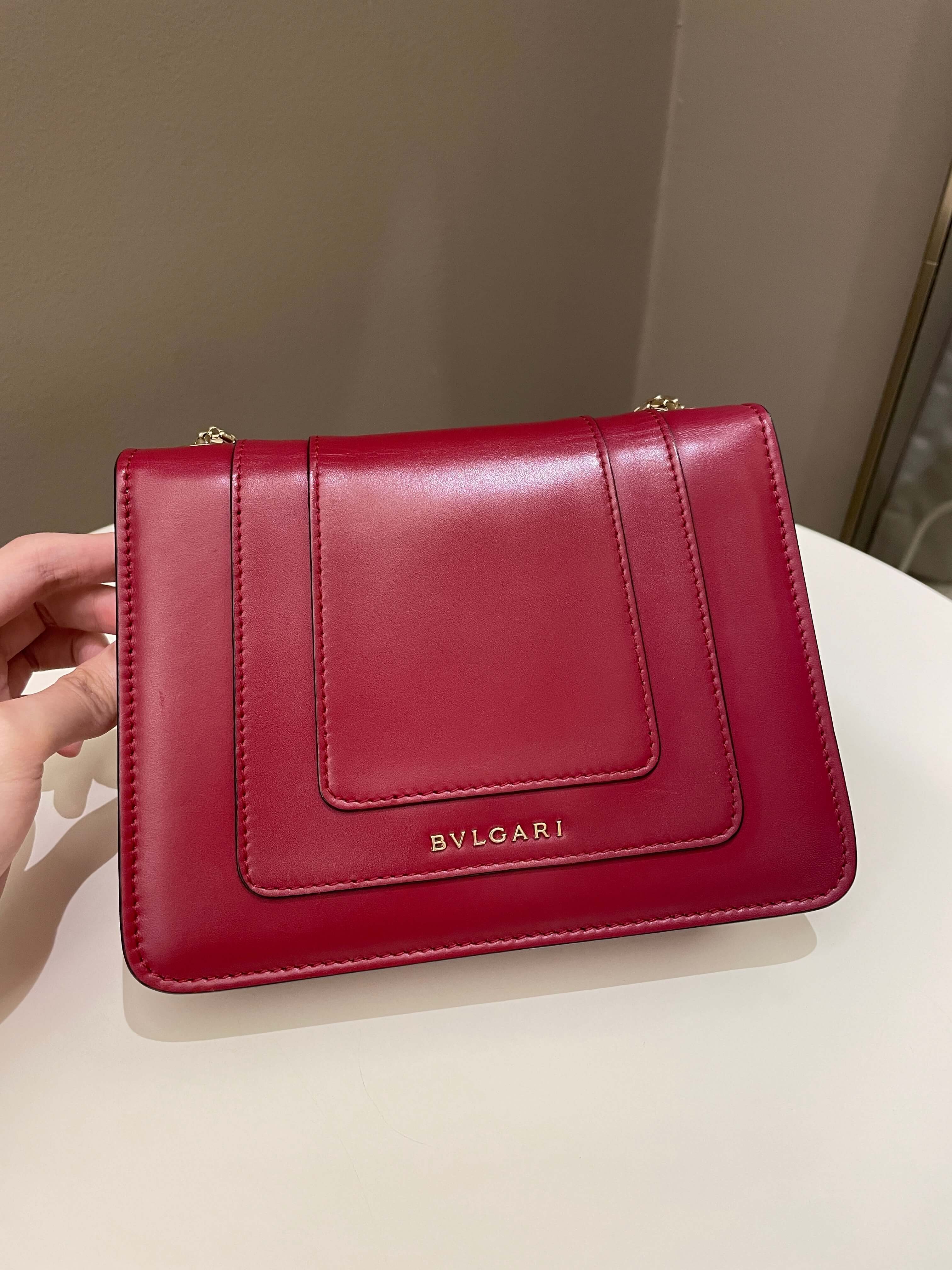Bvlgari Sepenti Forever Bag Deep Red Calf Leather