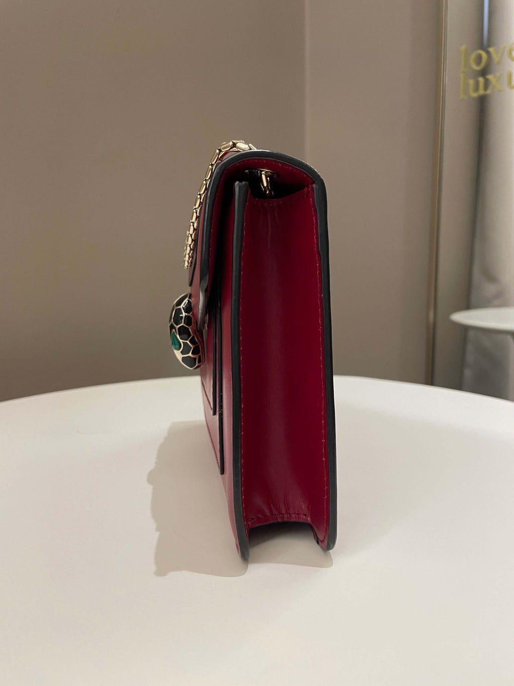 Bvlgari Sepenti Forever Bag Deep Red Calf Leather