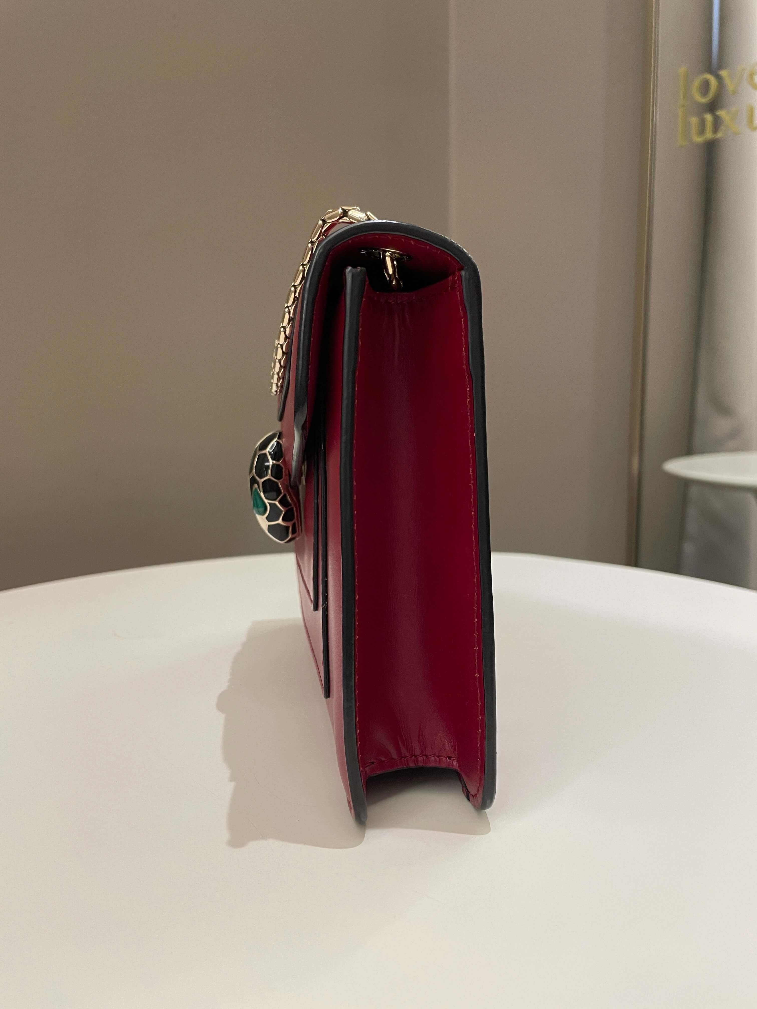 Bvlgari Sepenti Forever Bag Deep Red Calf Leather