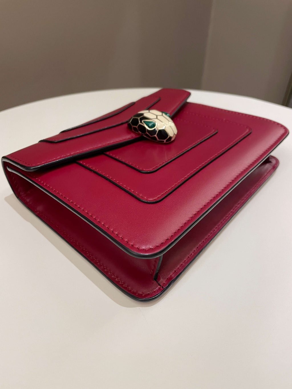 Bvlgari Sepenti Forever Bag Deep Red Calf Leather