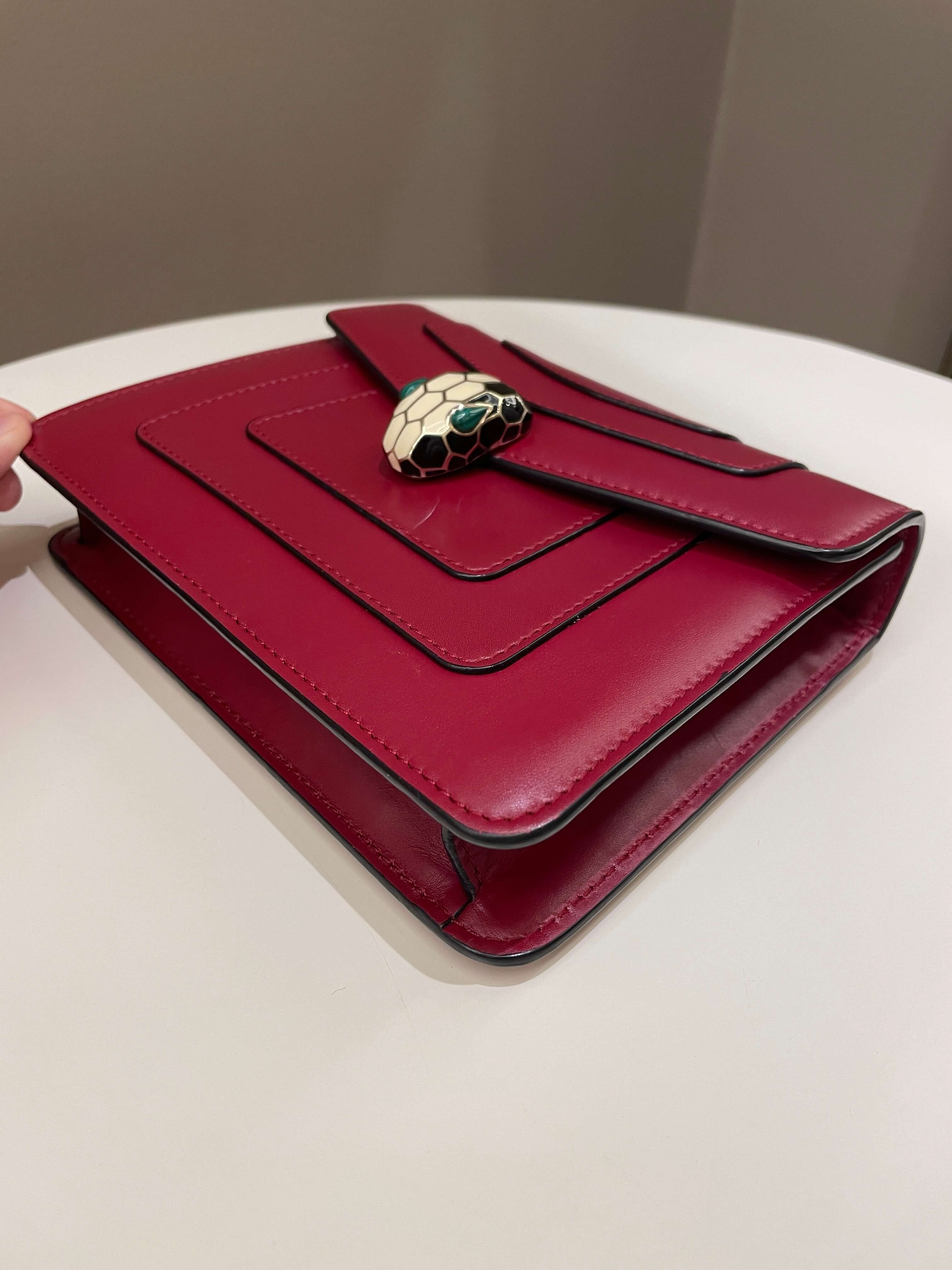 Bvlgari Sepenti Forever Bag Deep Red Calf Leather