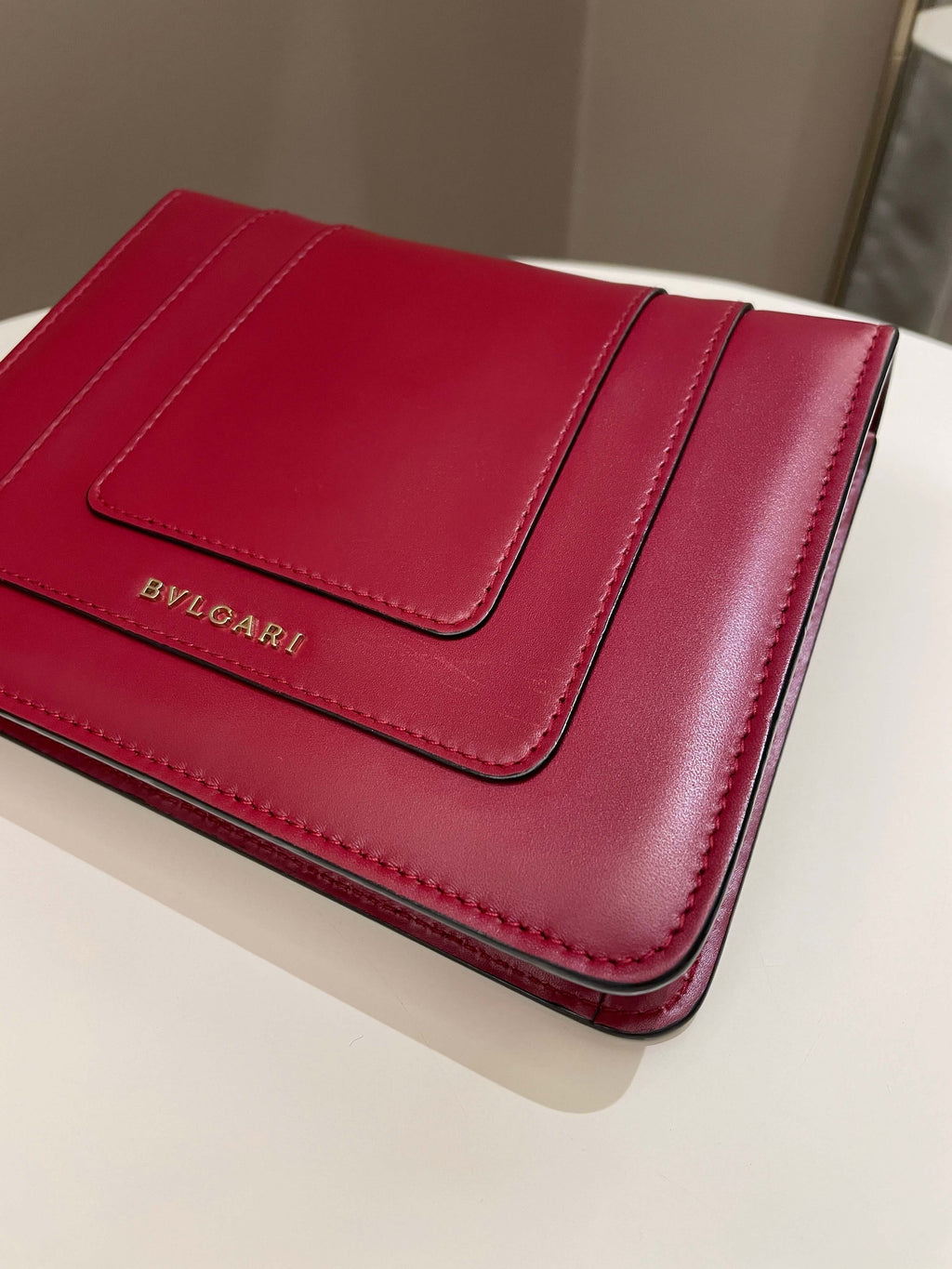 Bvlgari Sepenti Forever Bag Deep Red Calf Leather