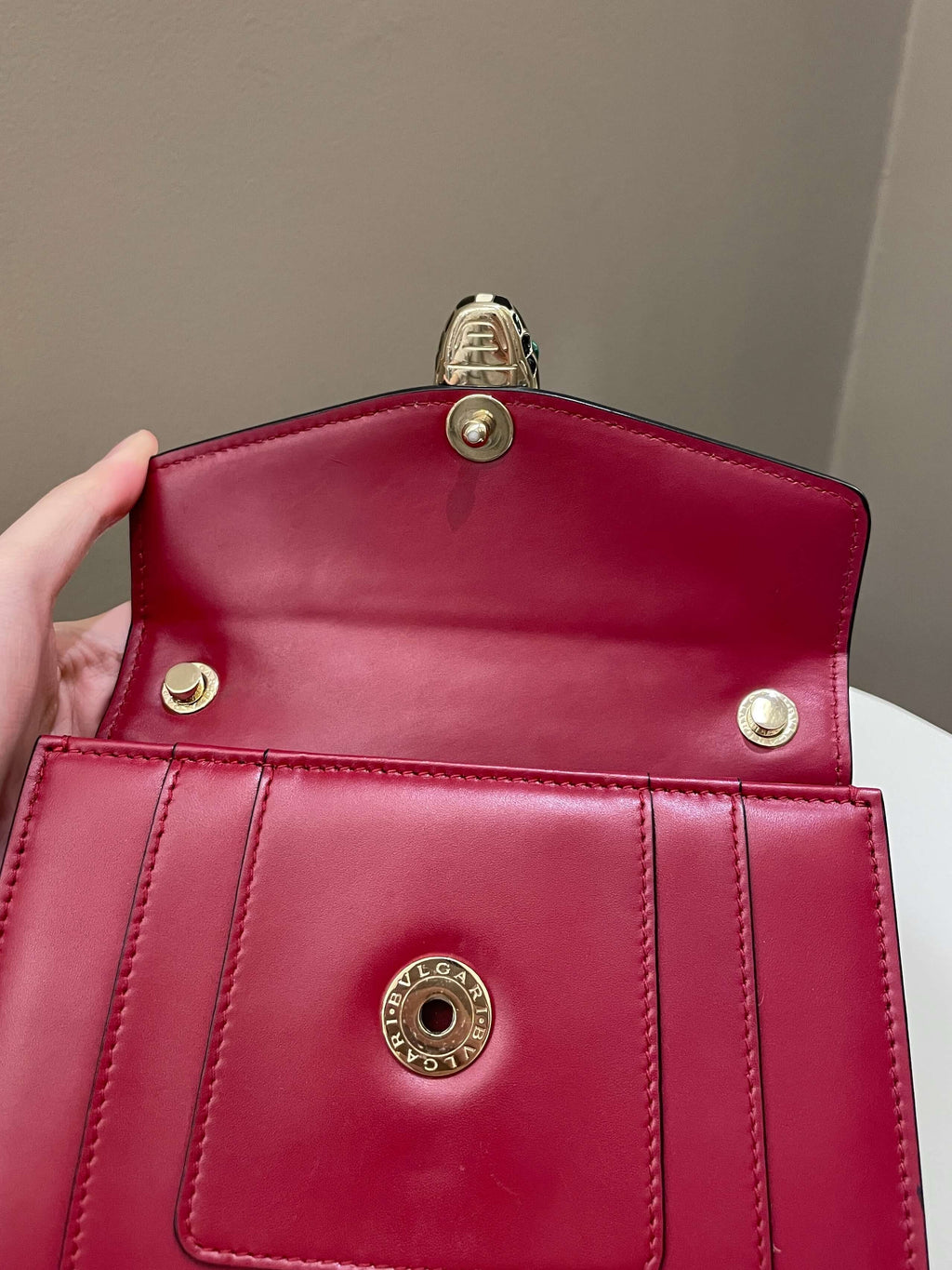 Bvlgari Sepenti Forever Bag Deep Red Calf Leather