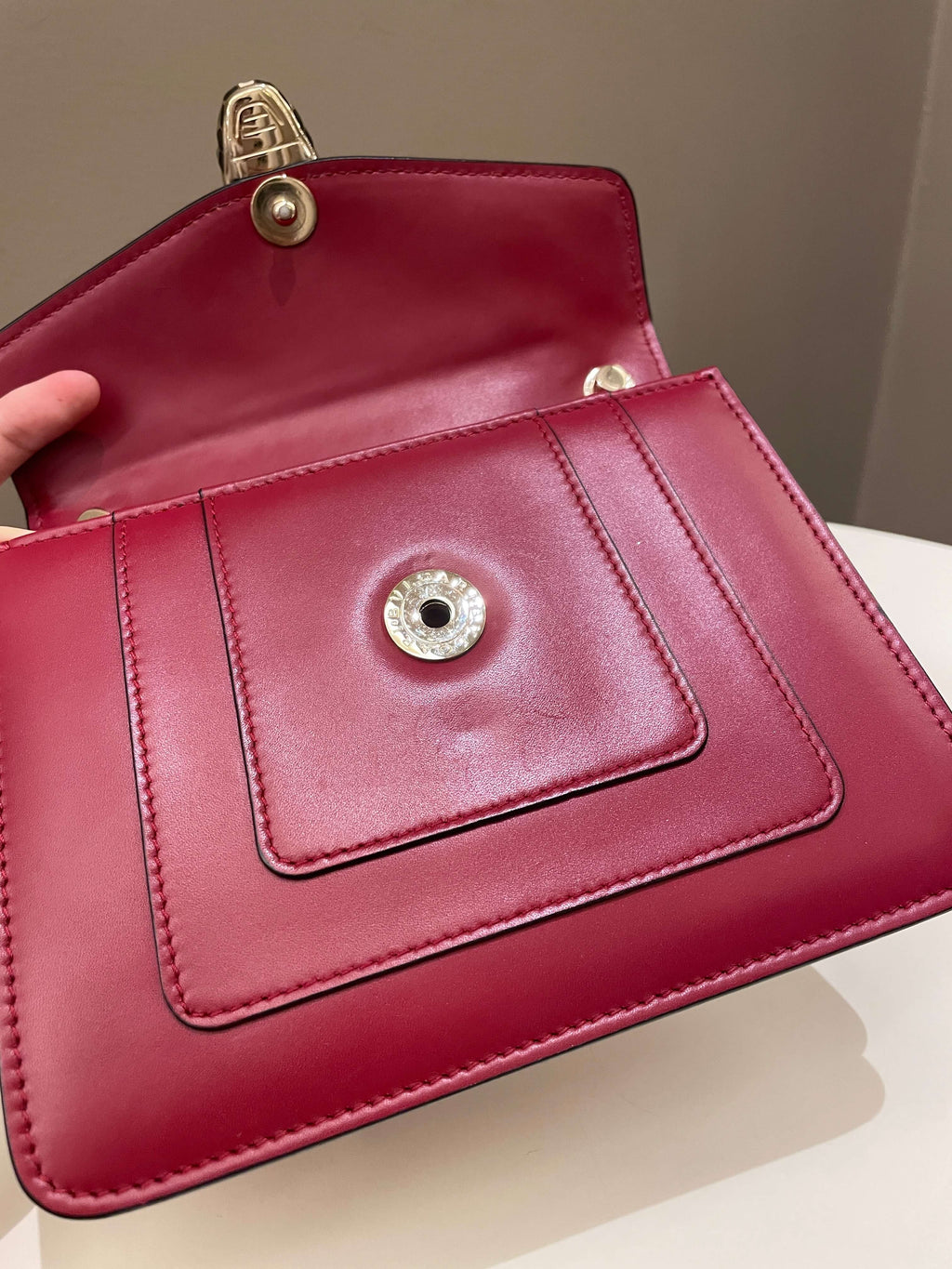 Bvlgari Sepenti Forever Bag Deep Red Calf Leather
