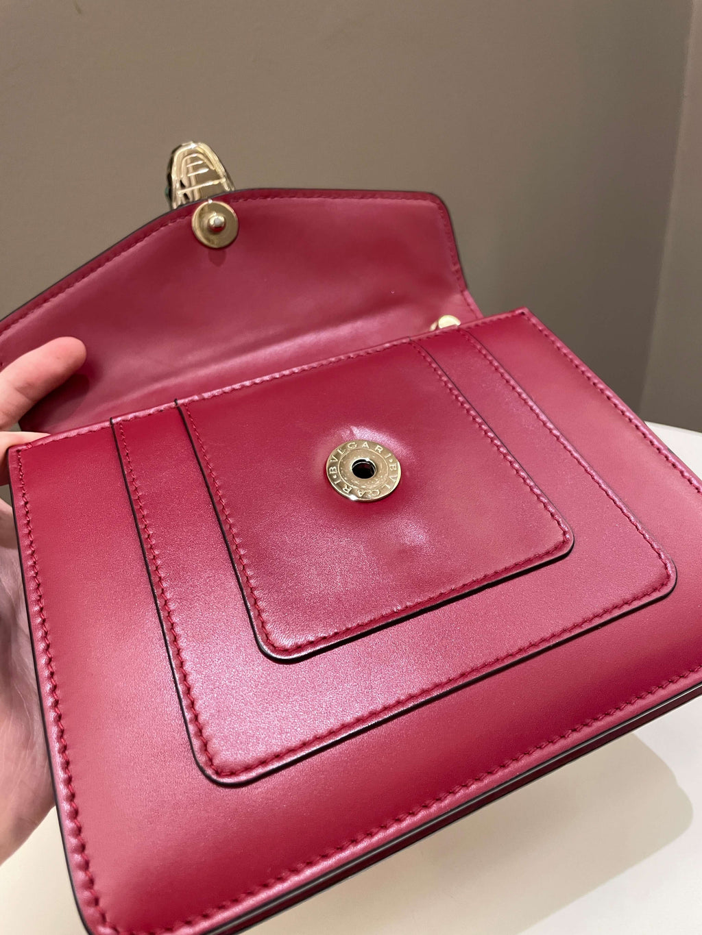 Bvlgari Sepenti Forever Bag Deep Red Calf Leather