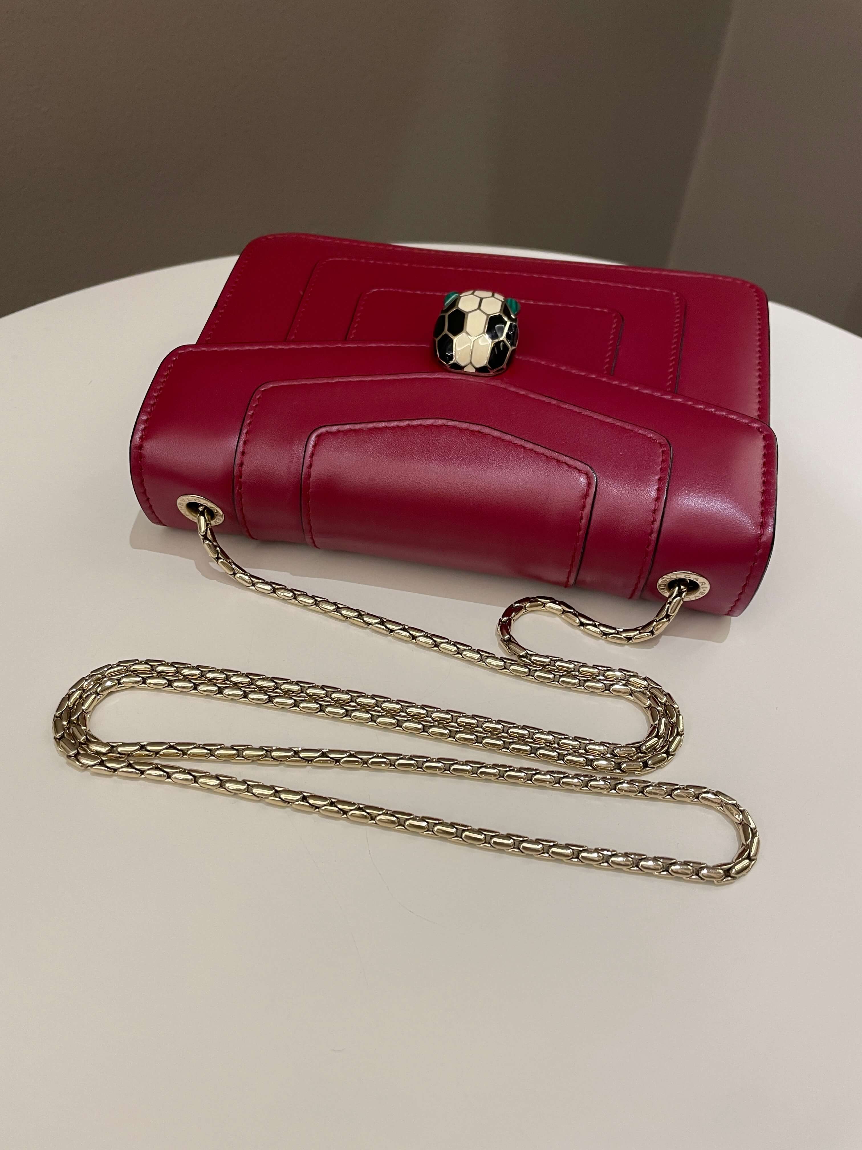 Bvlgari Sepenti Forever Bag Deep Red Calf Leather