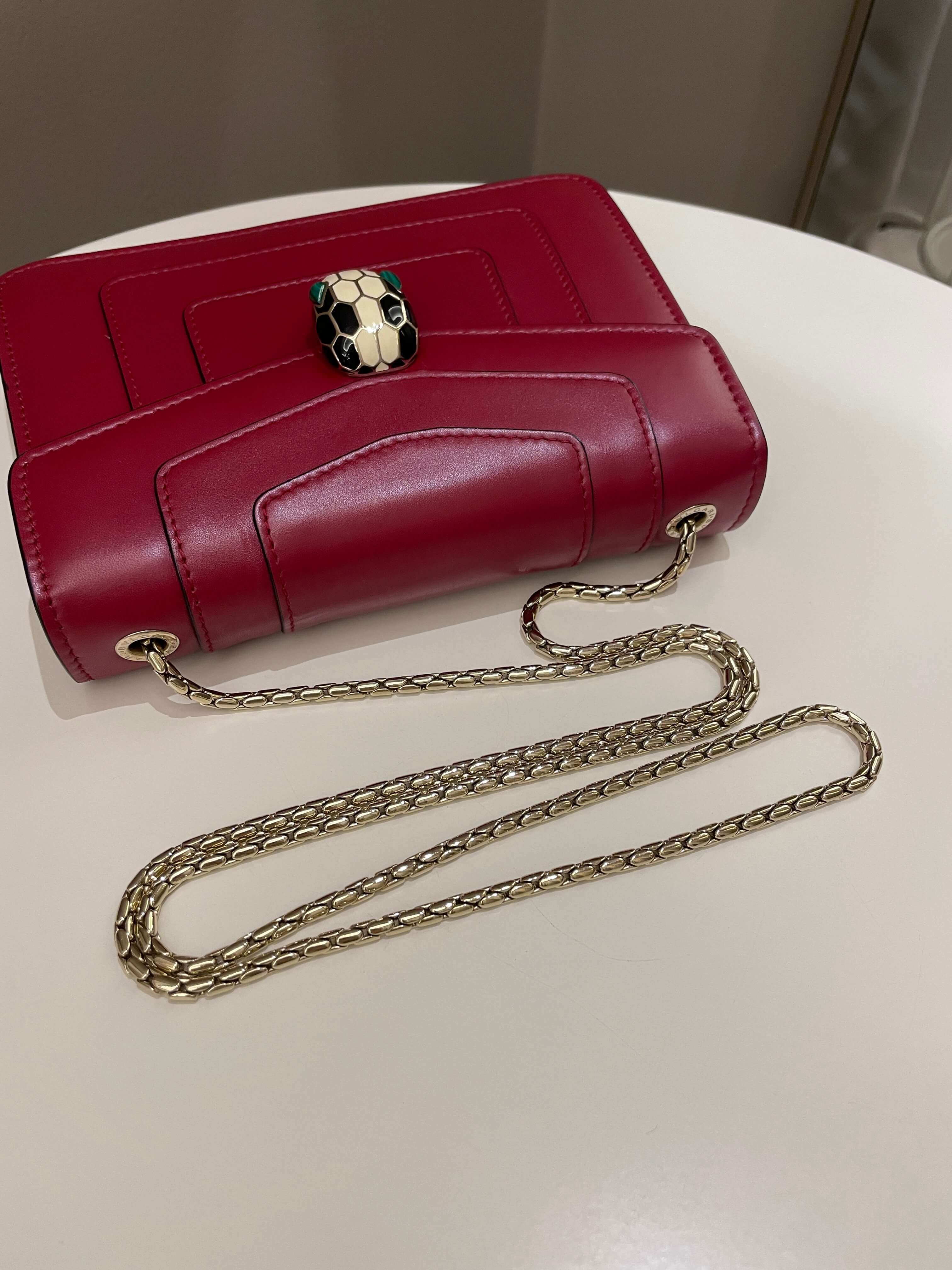 Bvlgari Sepenti Forever Bag Deep Red Calf Leather