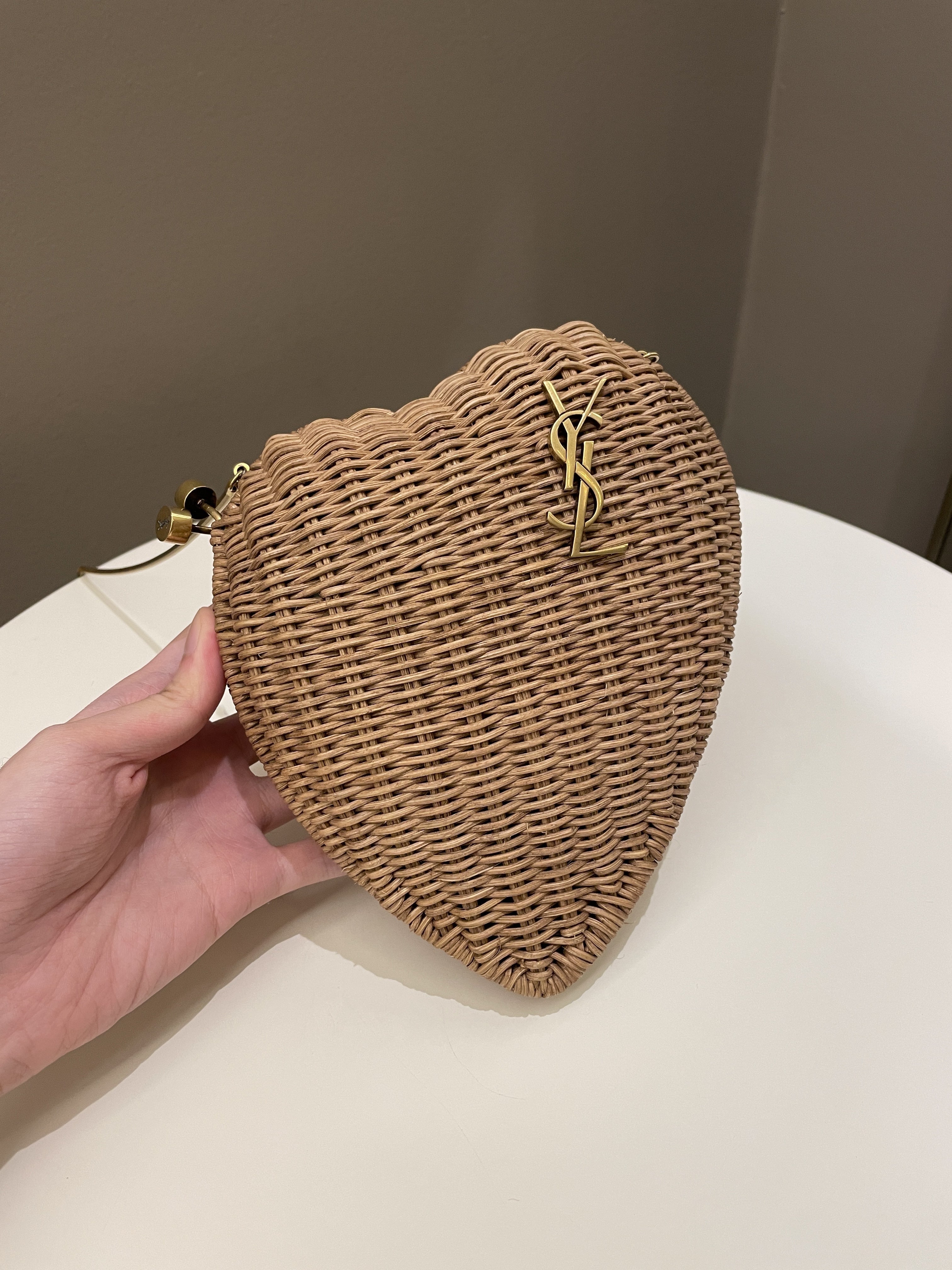 Saint Laurent Love Box Bag Rattan
