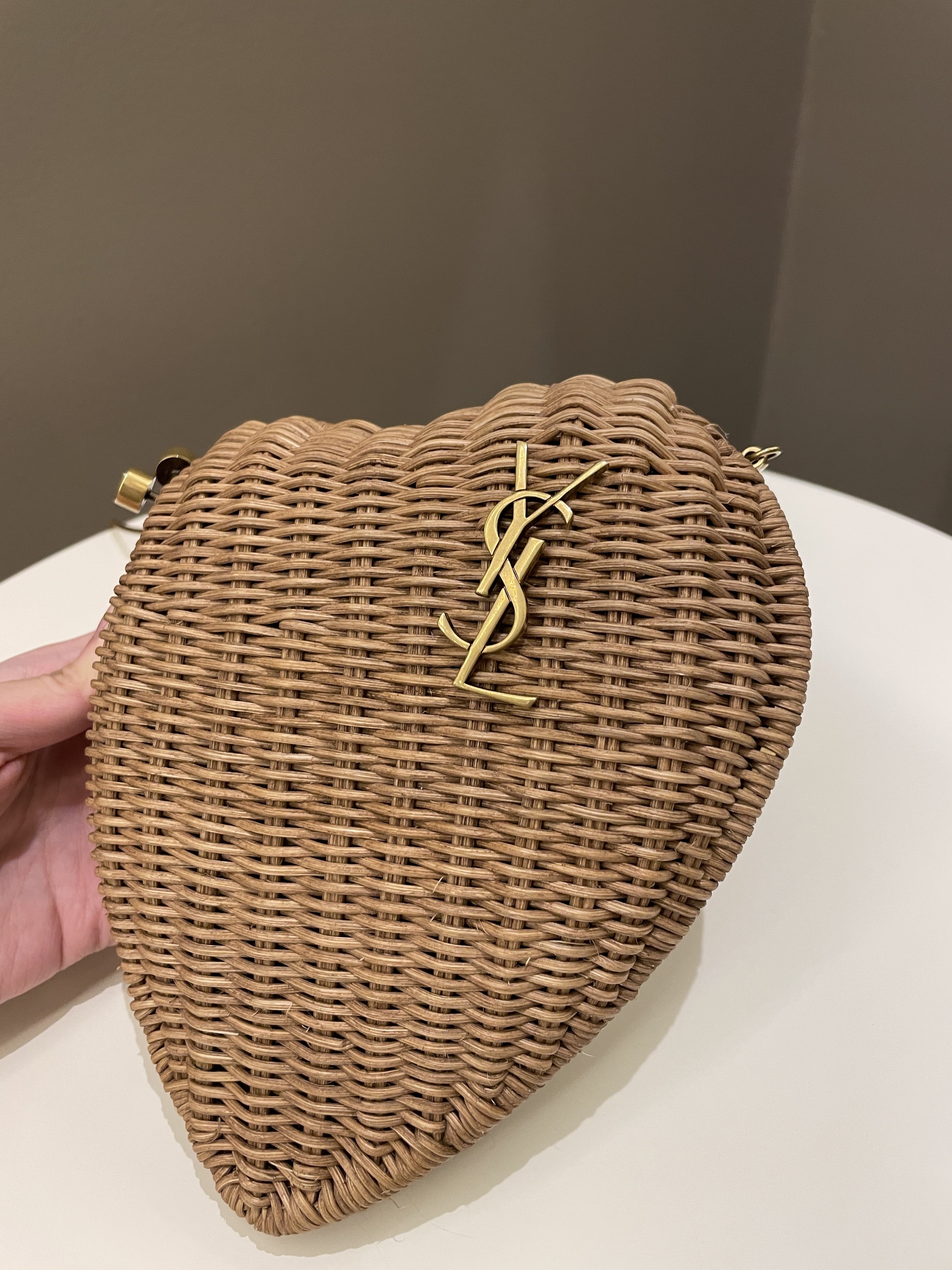Saint Laurent Love Box Bag Rattan